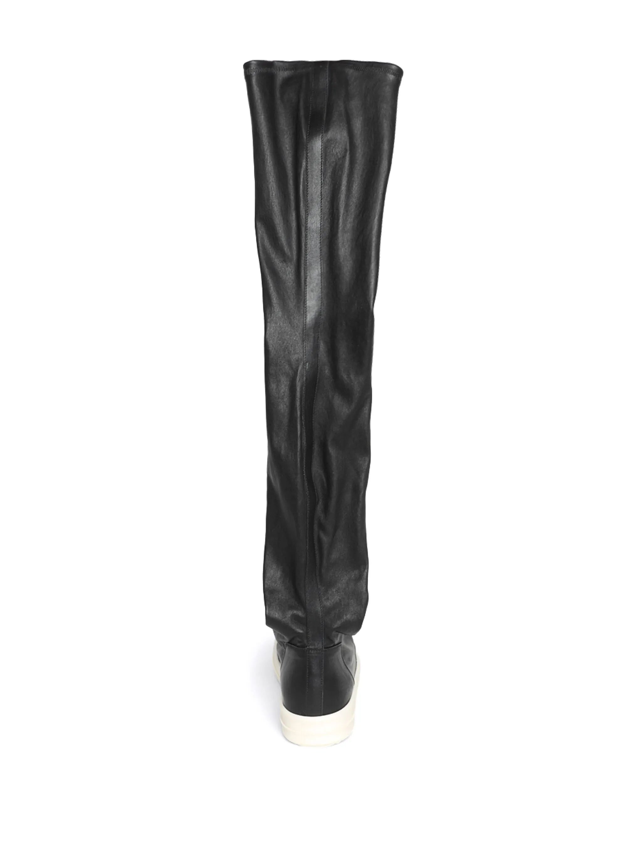 thigh-high leather boots