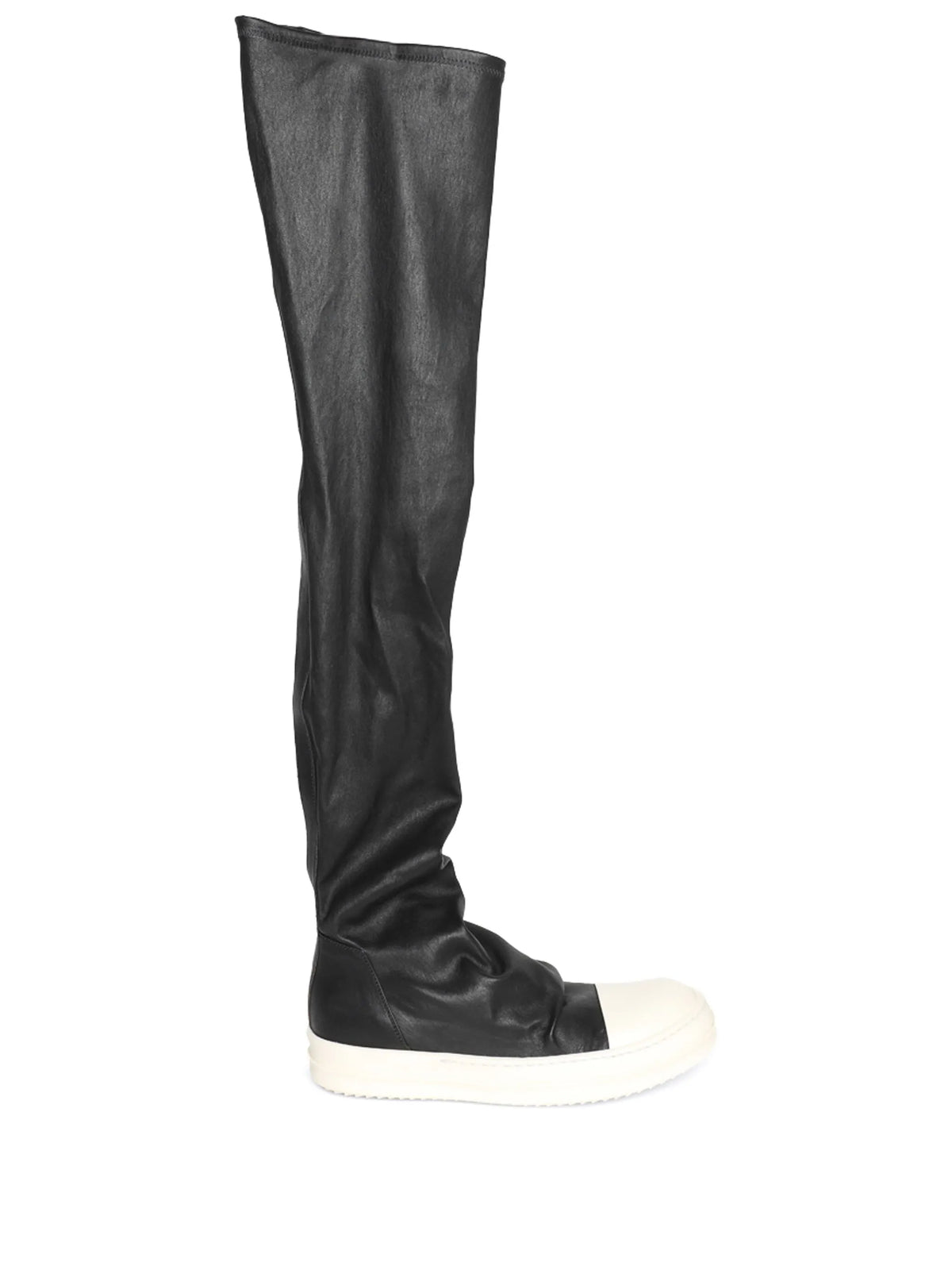 thigh-high leather boots