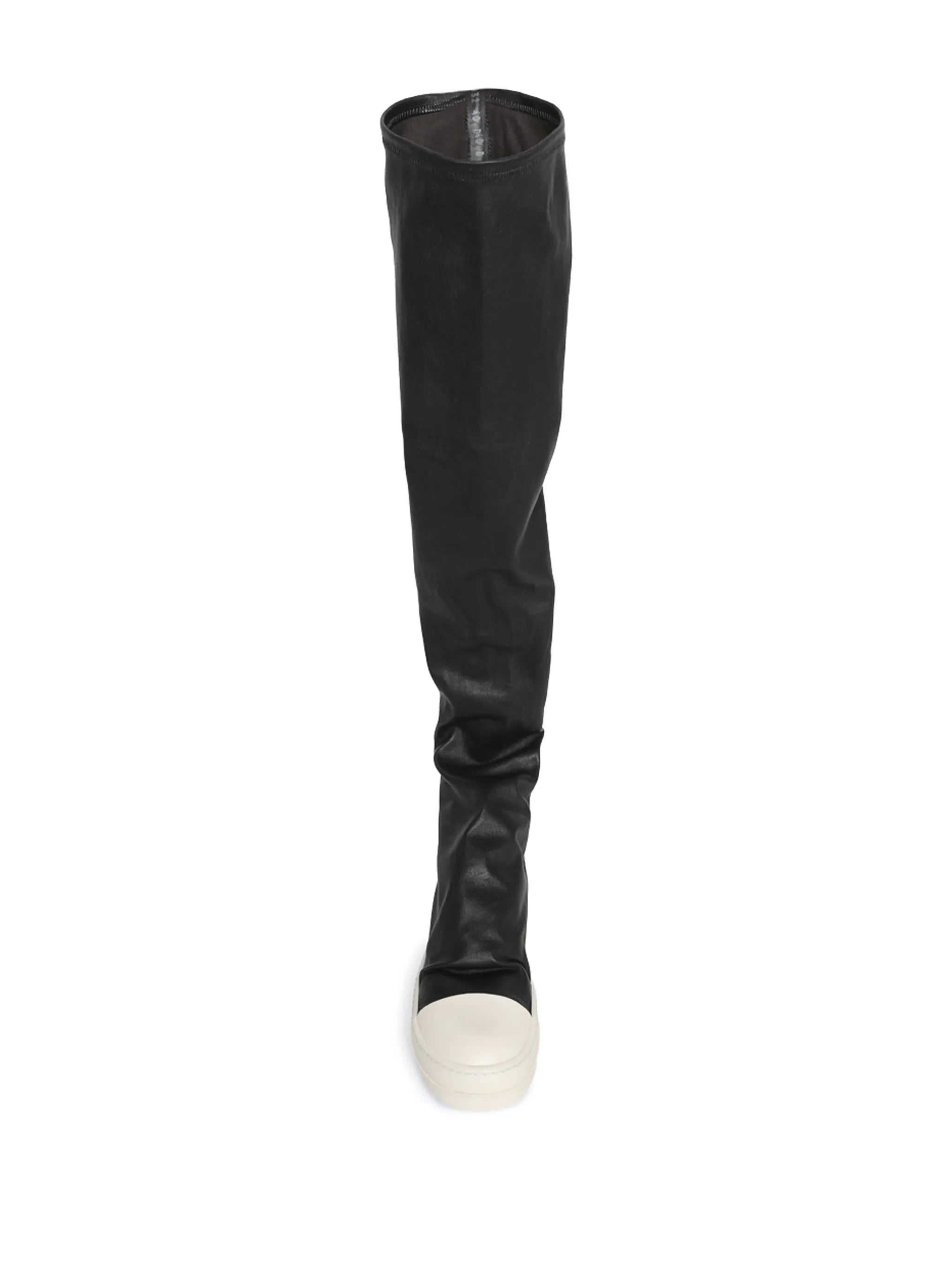 thigh-high leather boots
