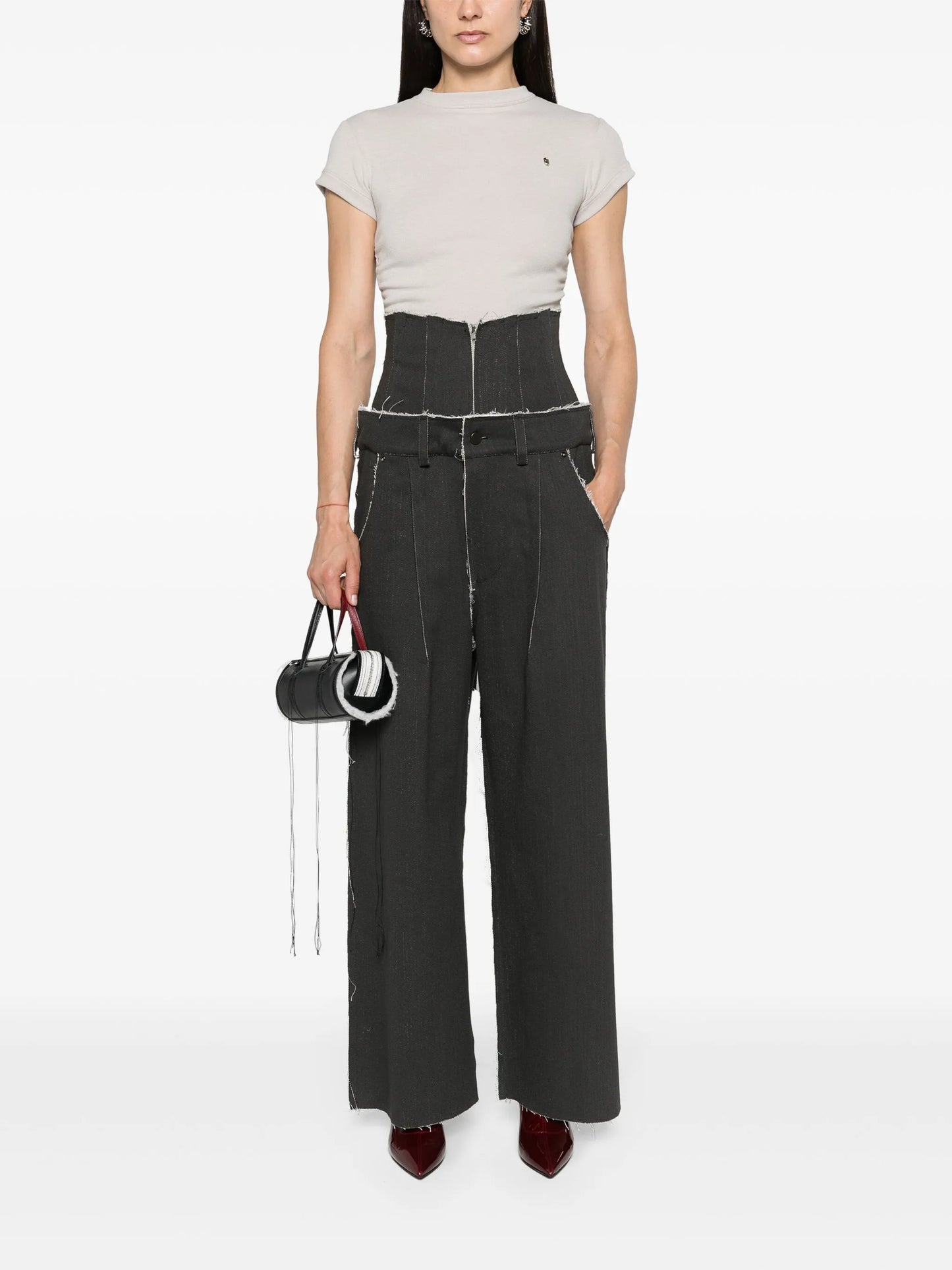 corset-waist wide-leg jeans