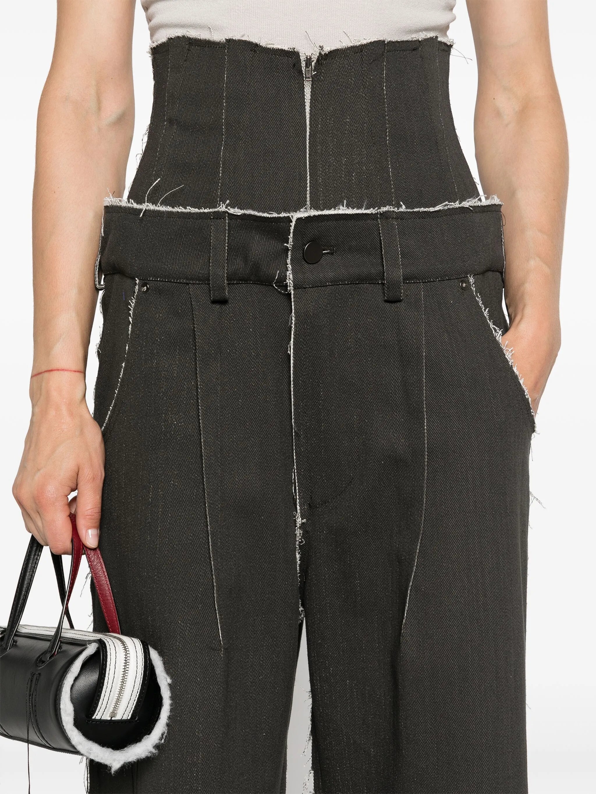 corset-waist wide-leg jeans