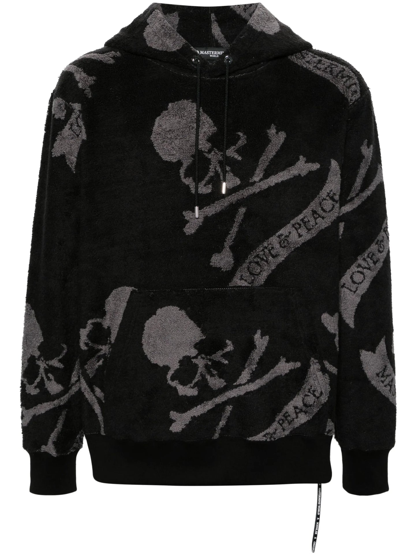 skull-print terry-cloth hoodie