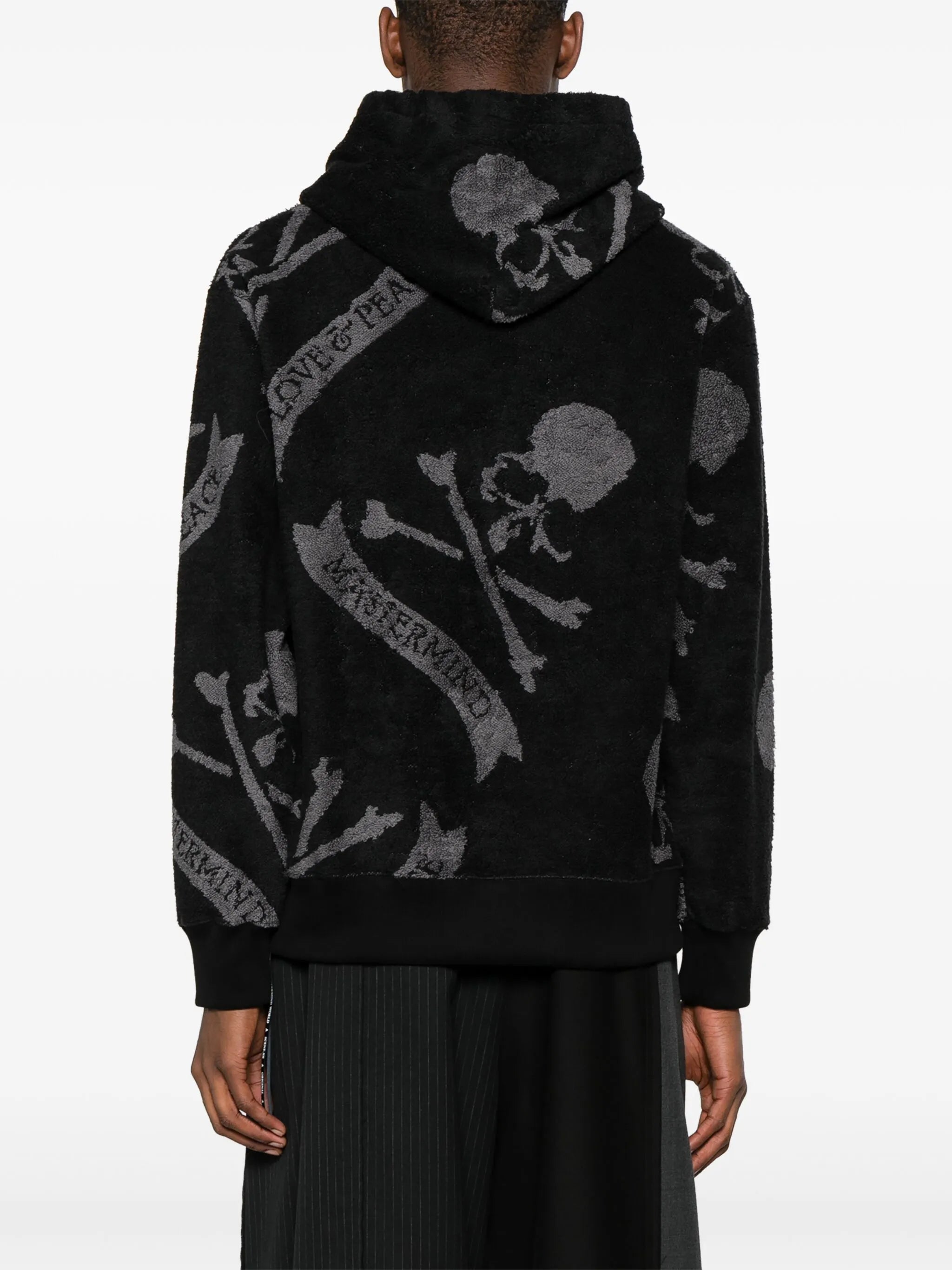 skull-print terry-cloth hoodie