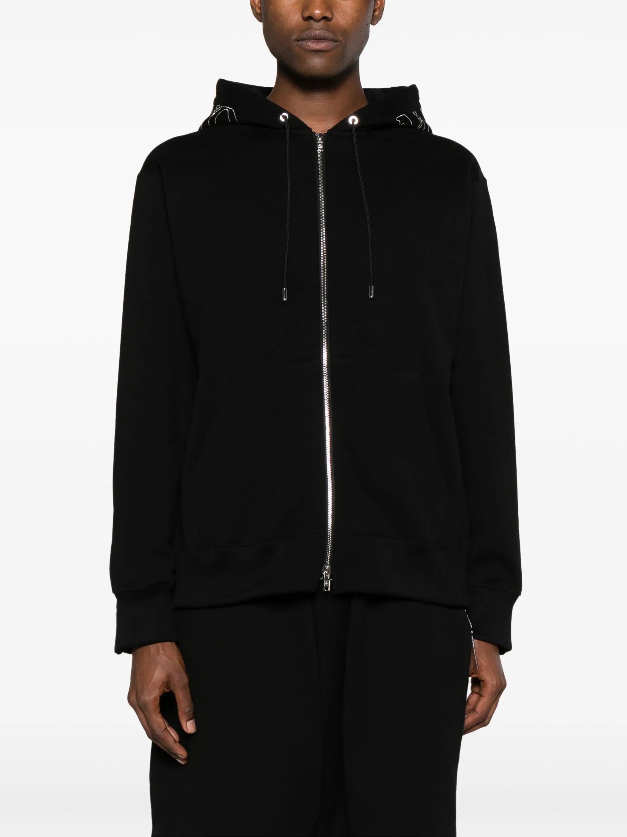 ball-chain logo-appliqué hoodie