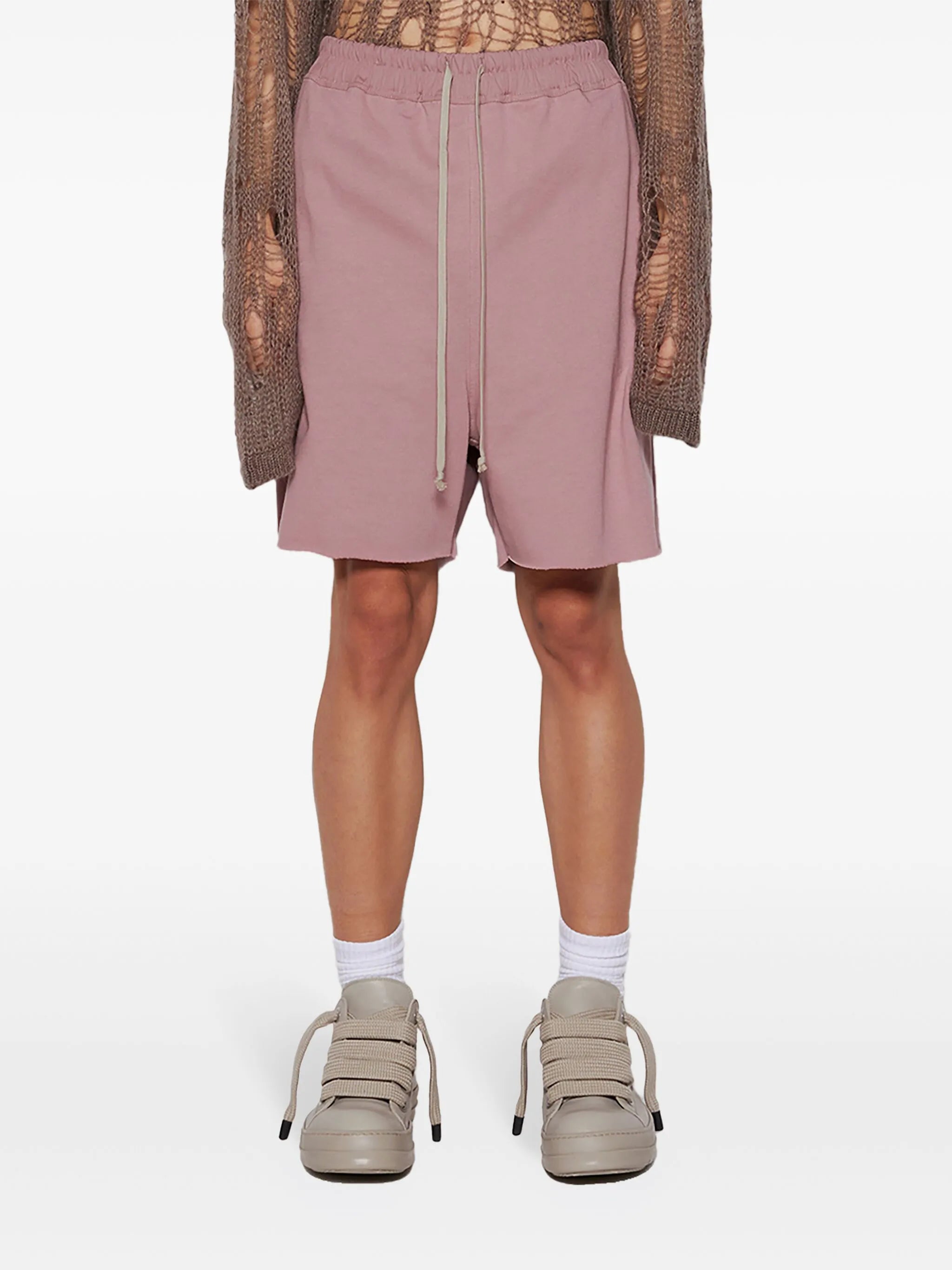 drop-crotch drawstring shorts