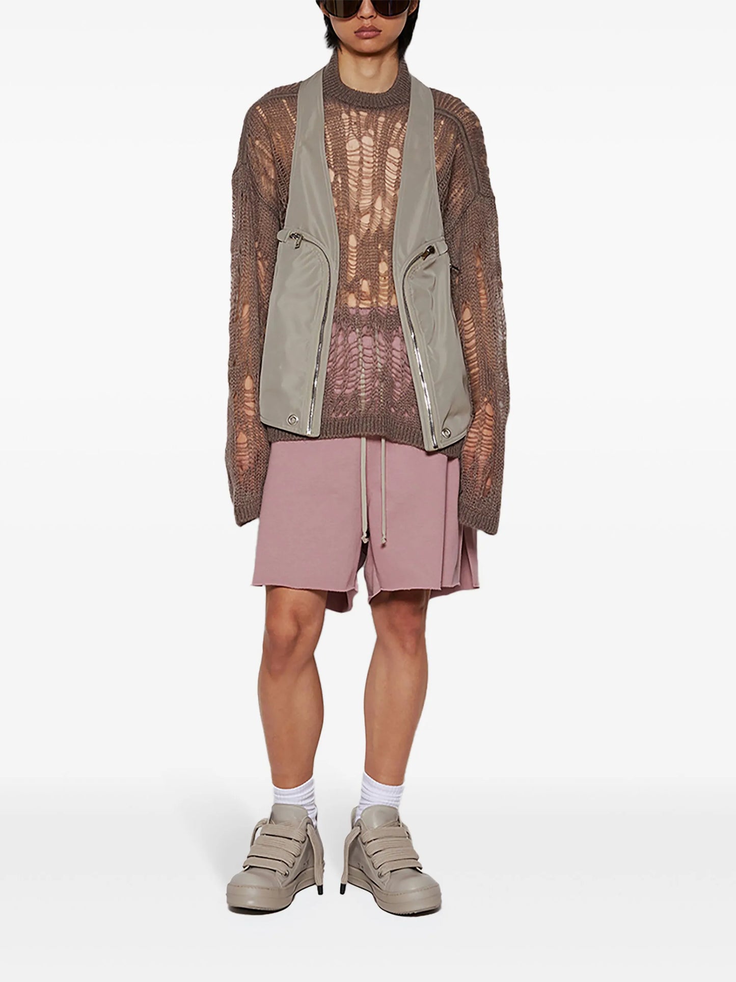 drop-crotch drawstring shorts