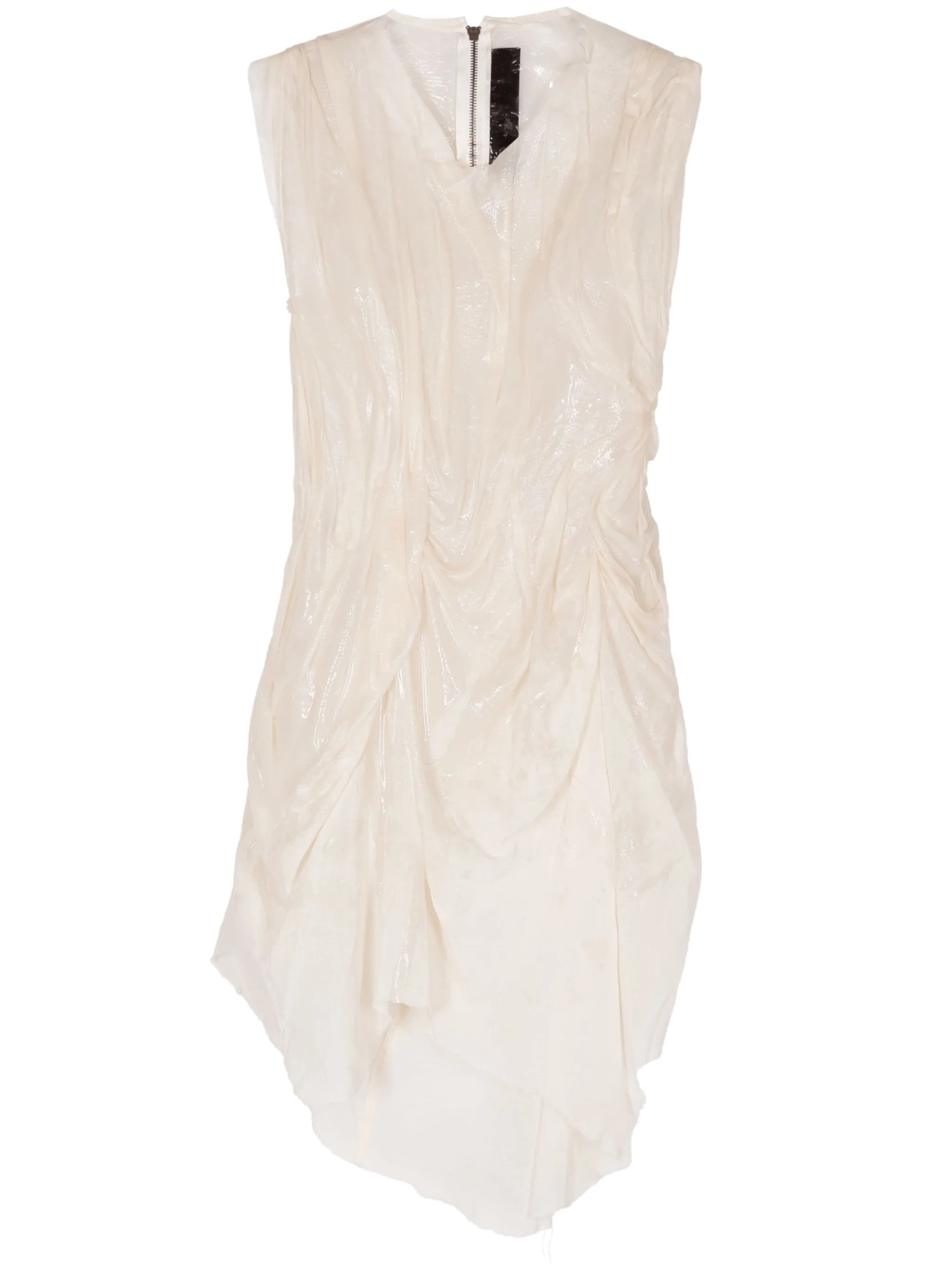 wet-effect asymmetric dress