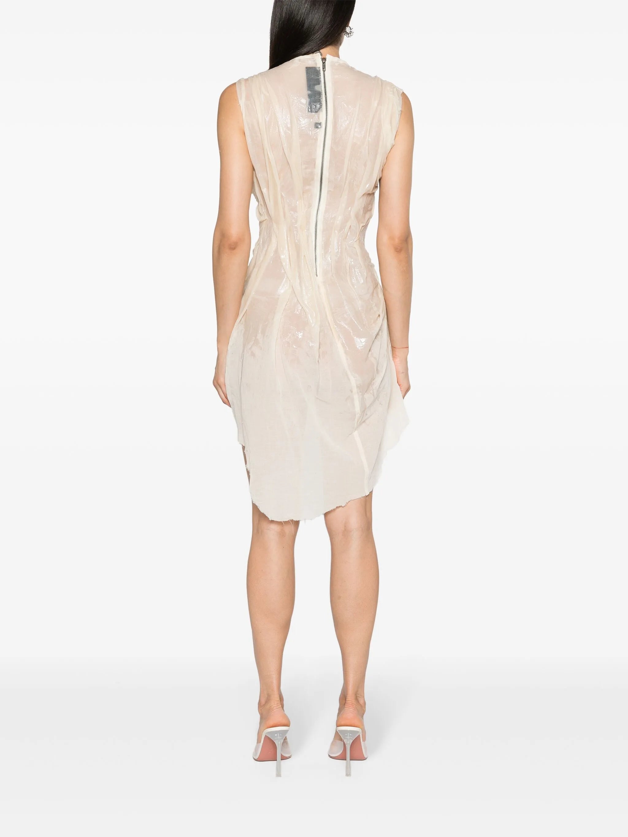 wet-effect asymmetric dress