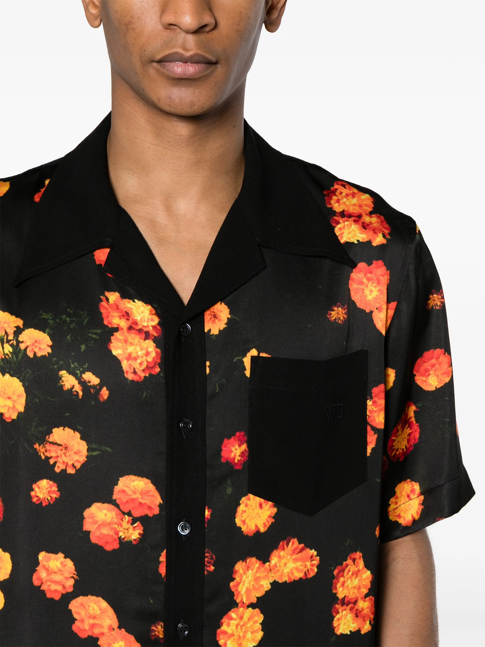 Highlife floral-print satin shirt