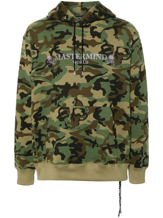 camouflage-print cotton hoodie