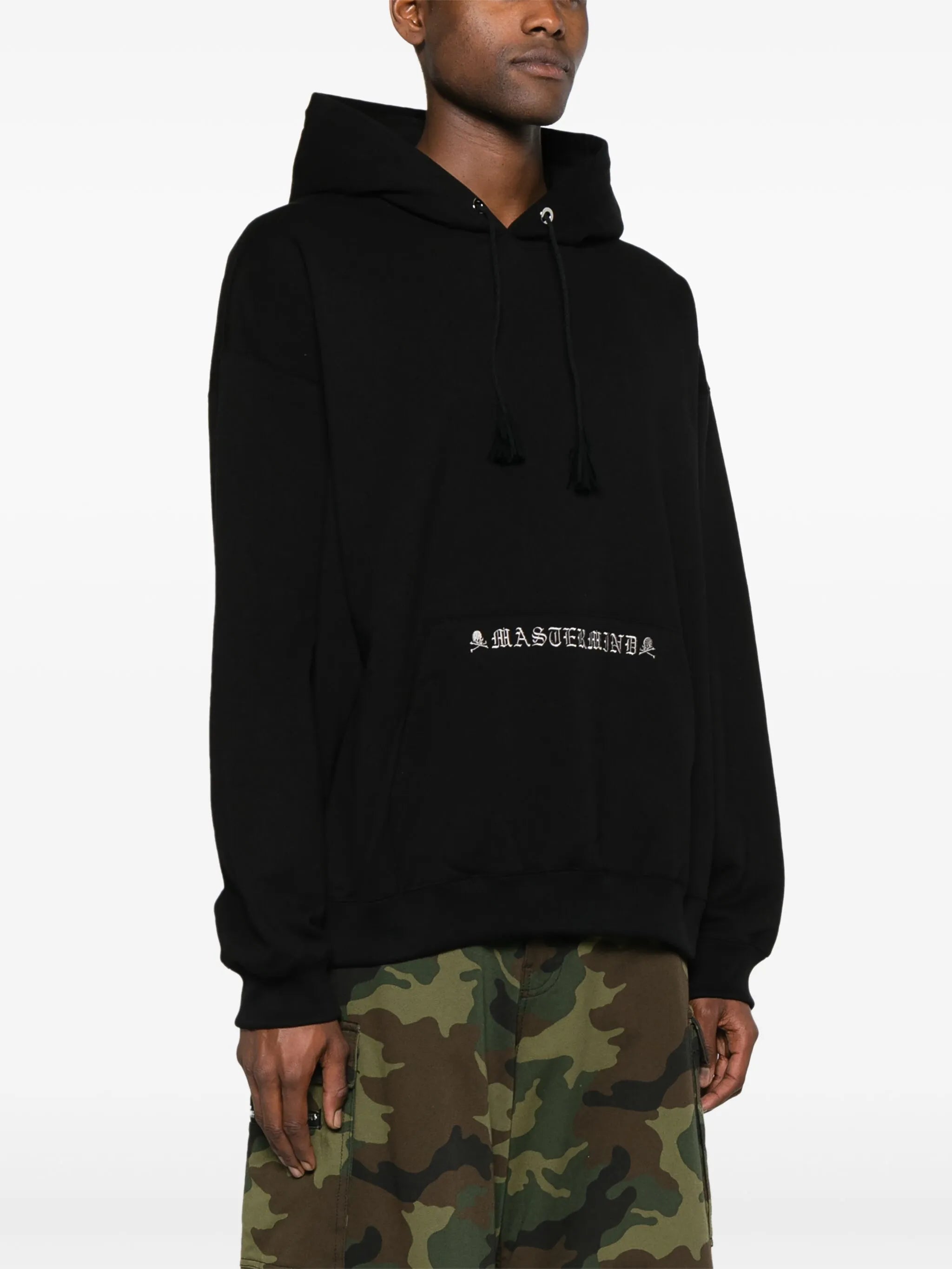 drop-shoulder cotton hoodie
