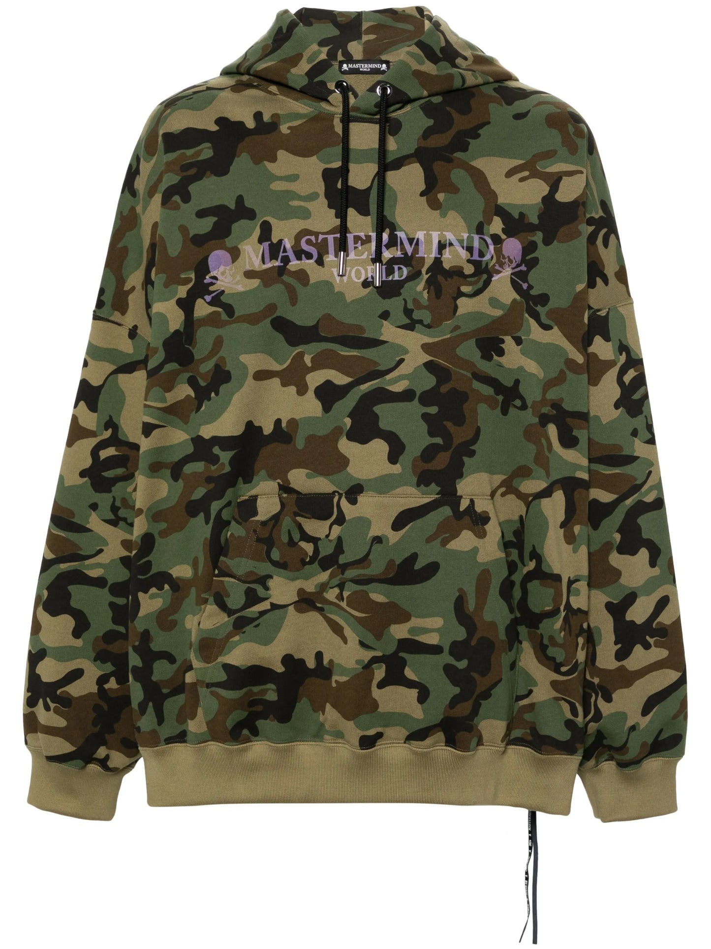 logo camouflage-print cotton hoodie