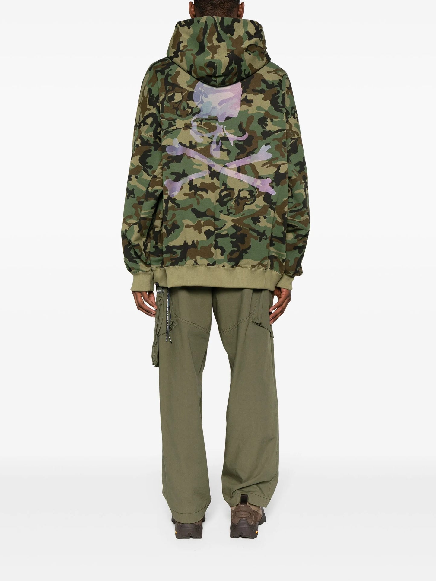 logo camouflage-print cotton hoodie