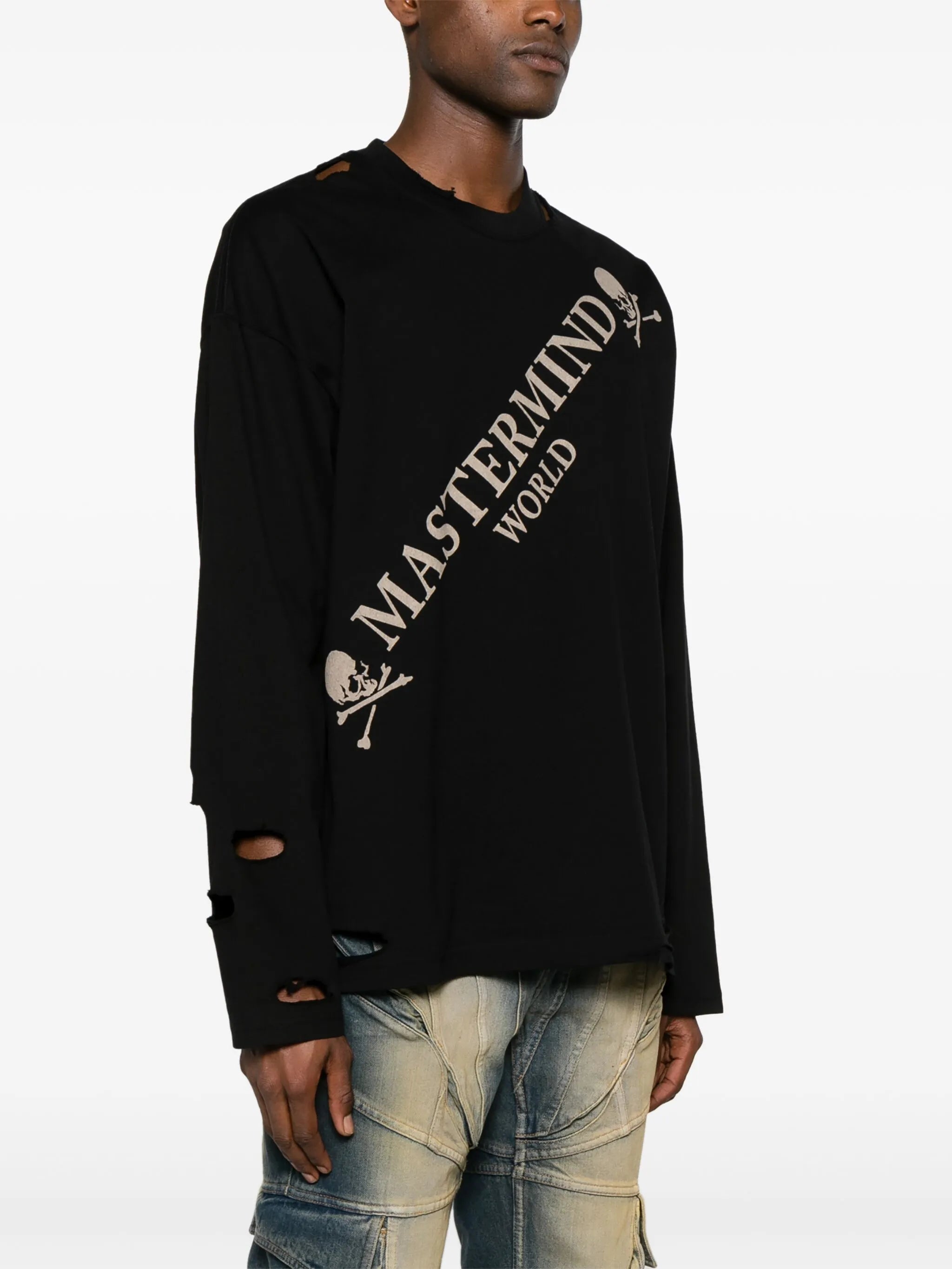 ripped cotton sweatshirt