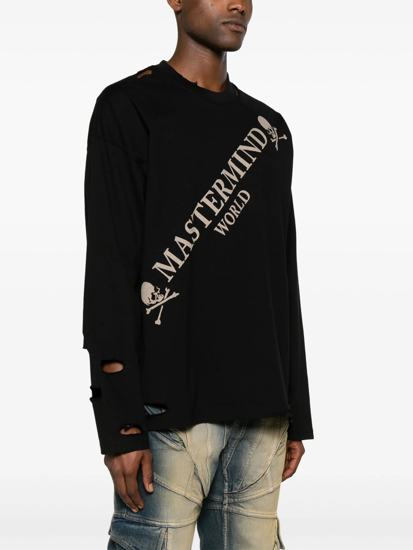 ripped cotton sweatshirt