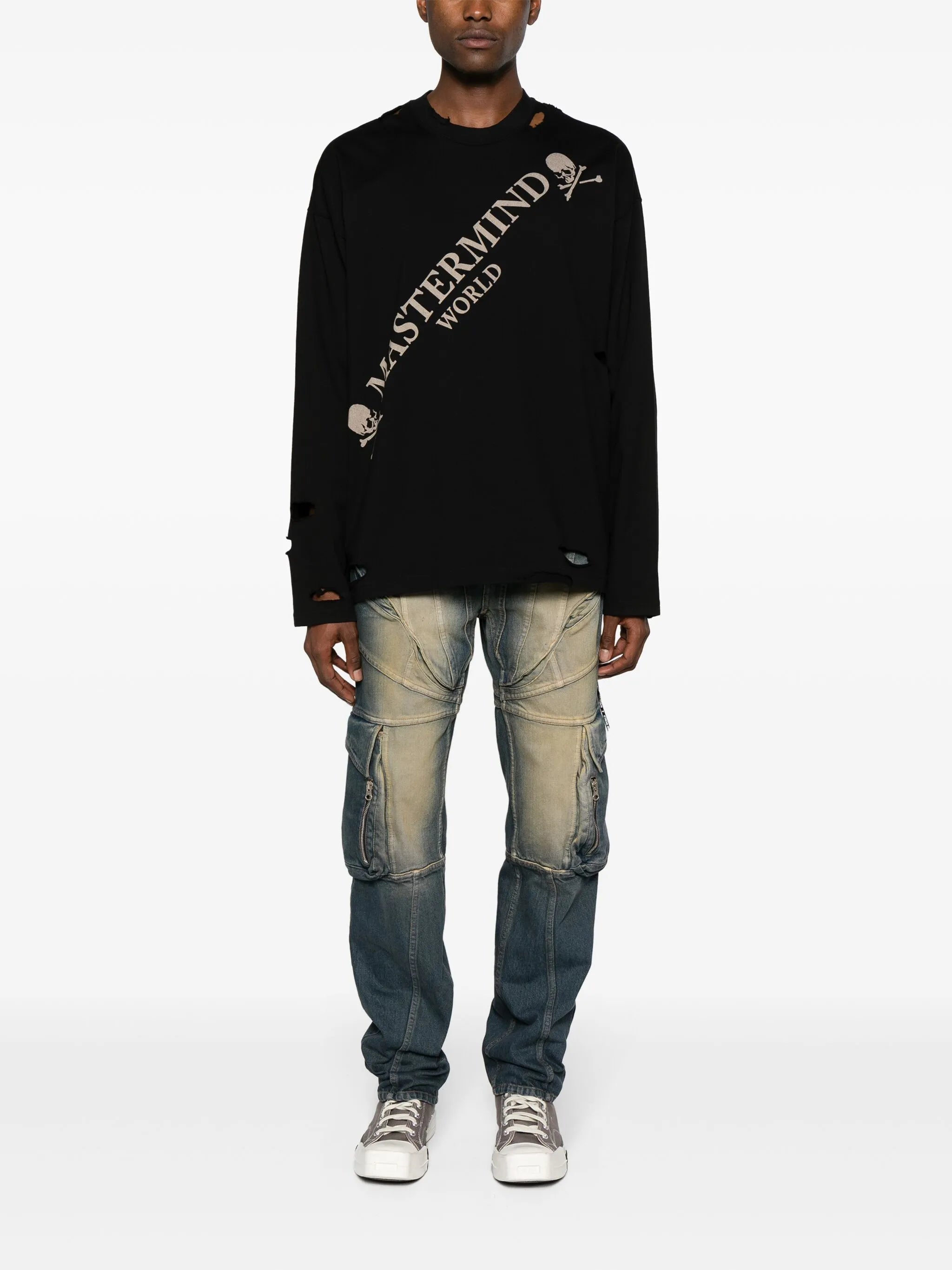 ripped cotton sweatshirt