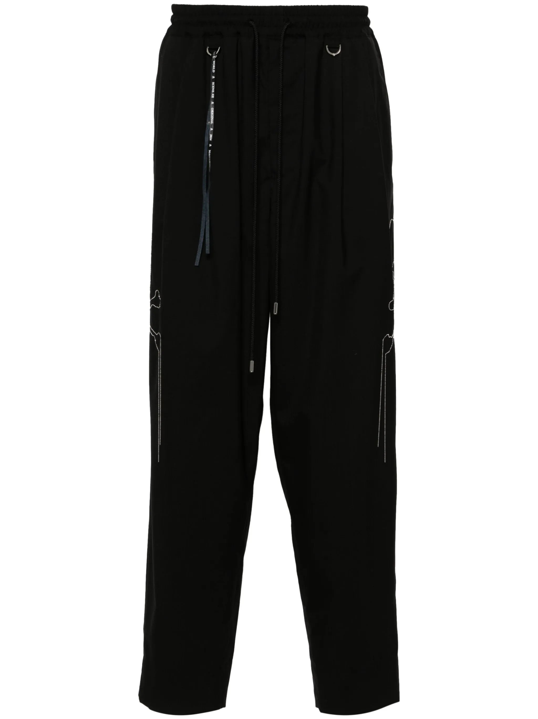 beaded-skulls wool trousers