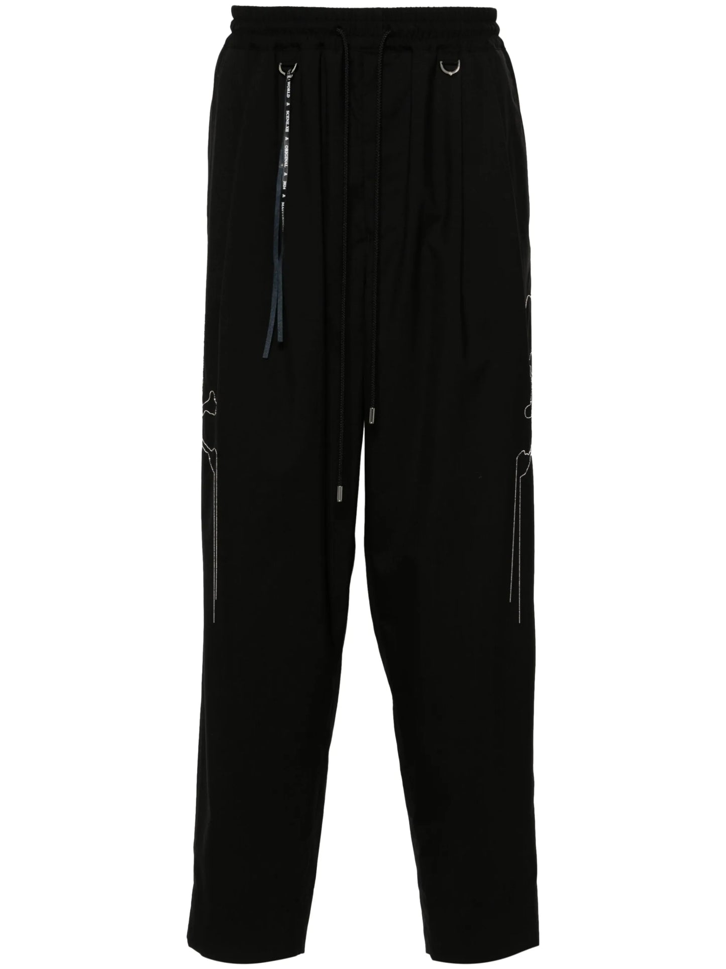 beaded-skulls wool trousers