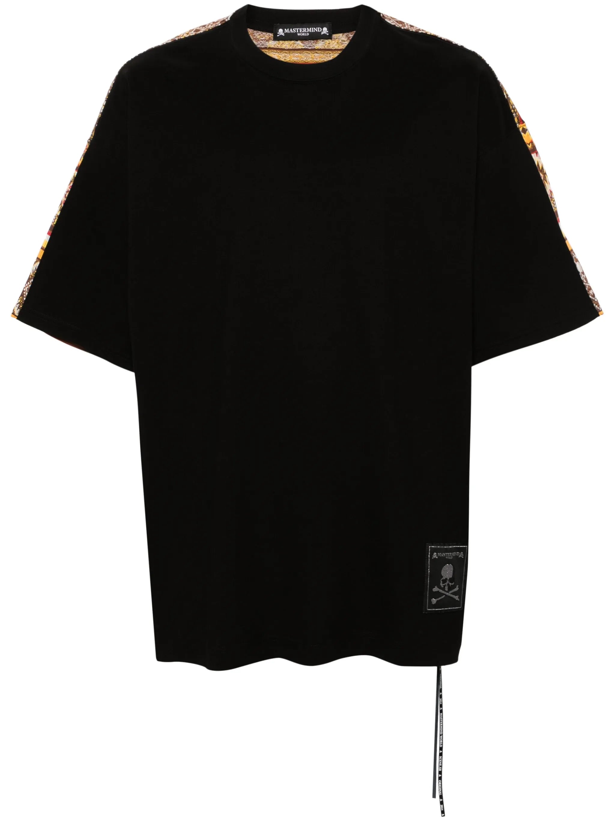 logo-patch striped cotton T-shirt