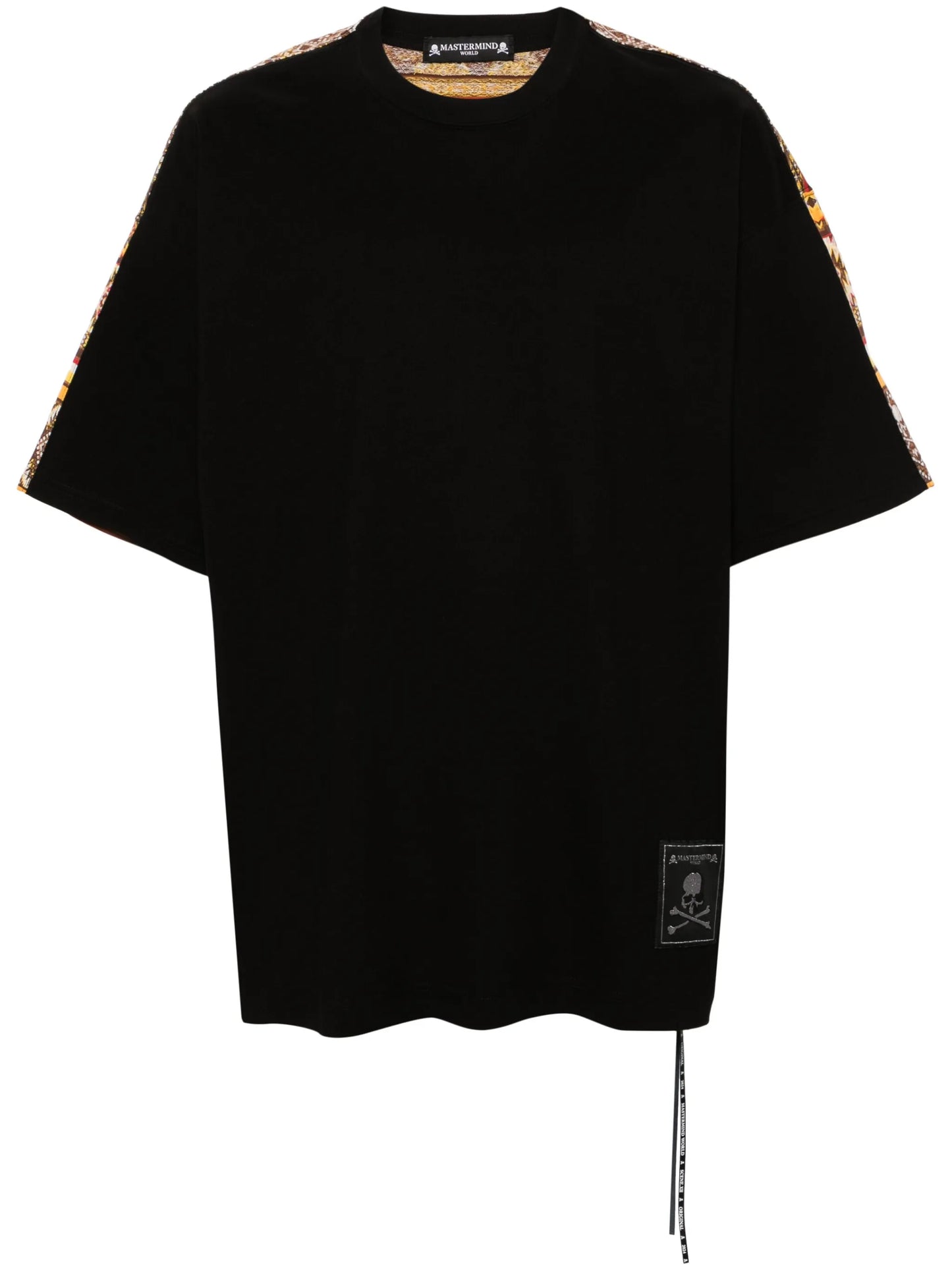 logo-patch striped cotton T-shirt