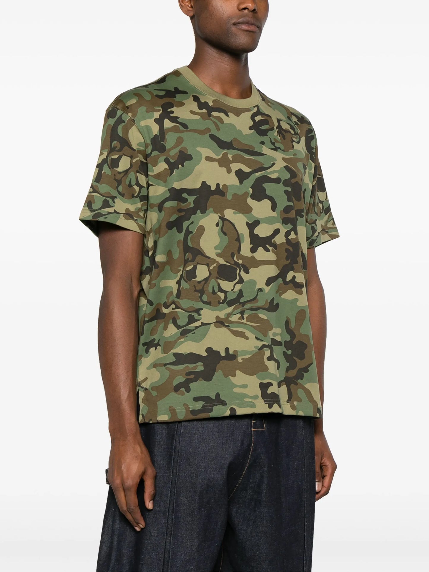 camouflage-pattern cotton T-shirt
