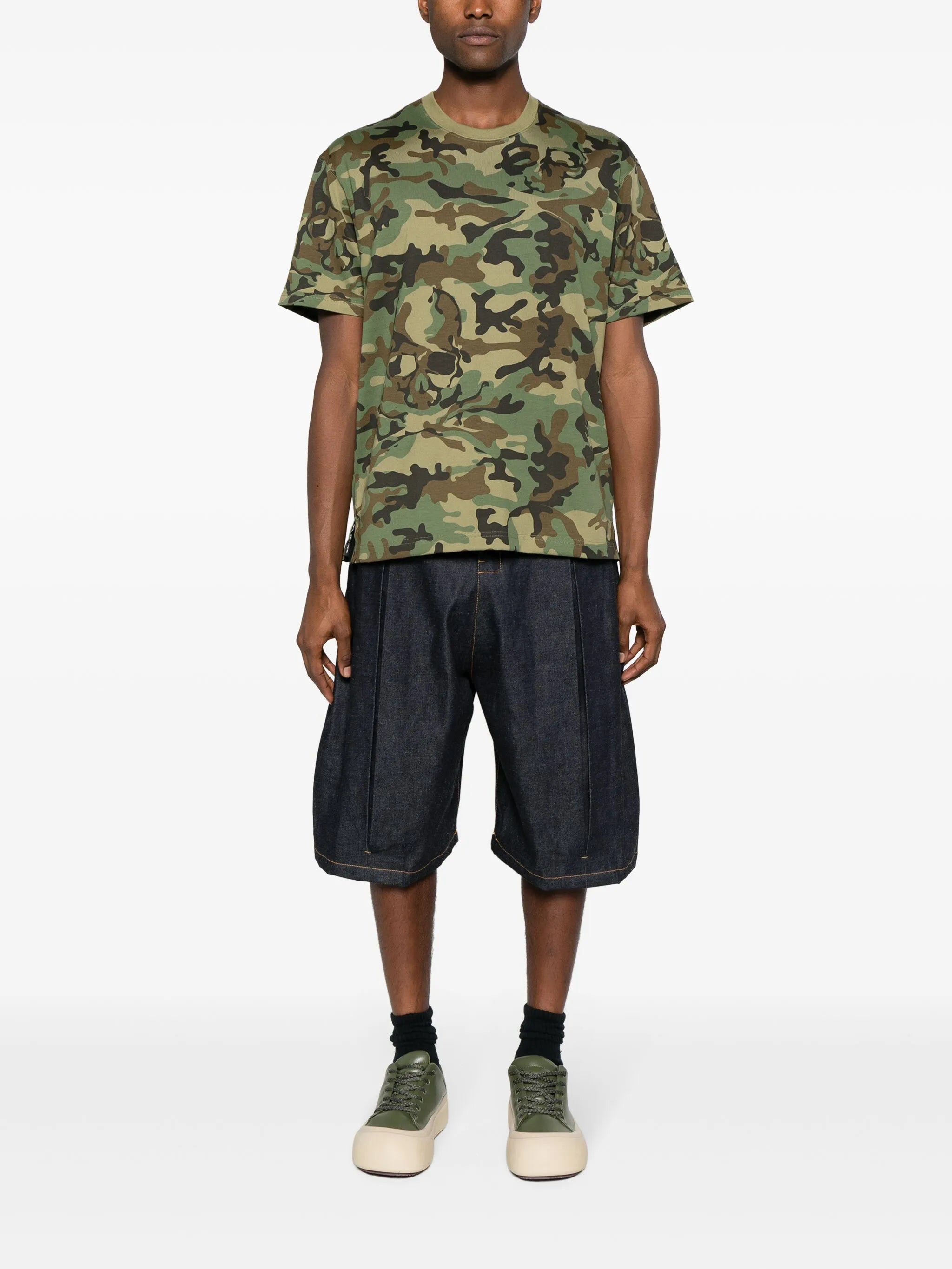 camouflage-pattern cotton T-shirt