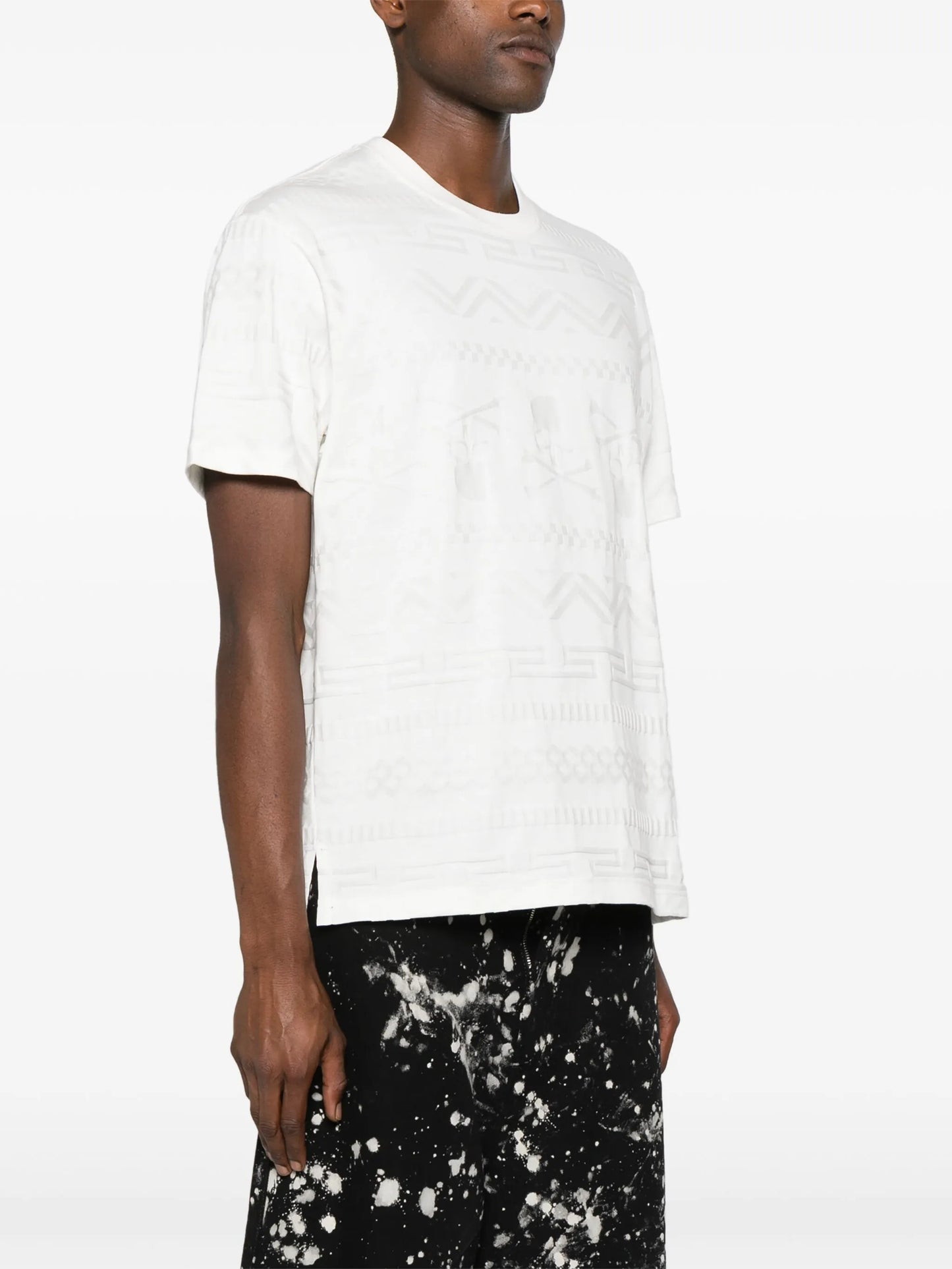 logo-jacquard cotton T-shirt
