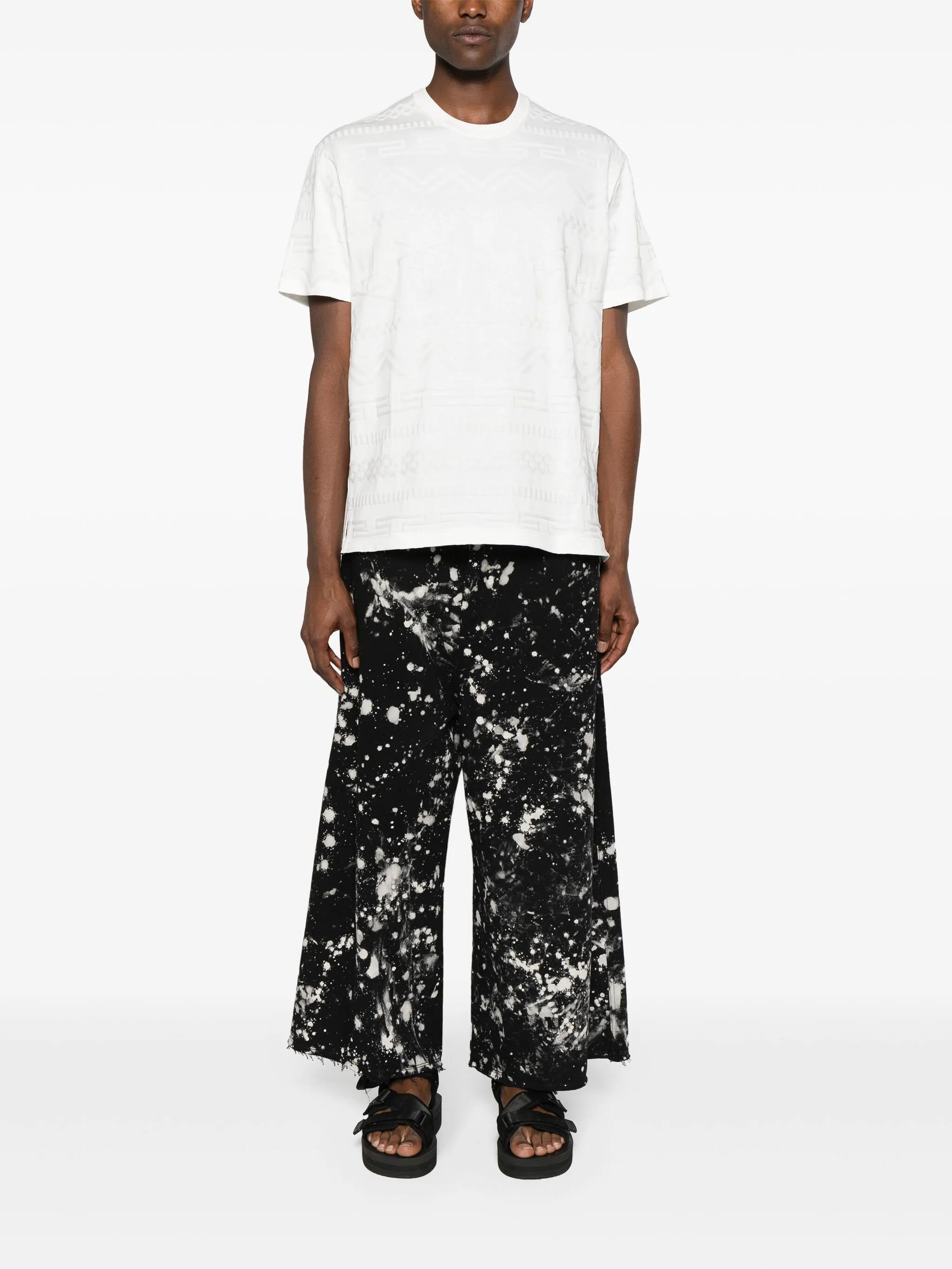 logo-jacquard cotton T-shirt