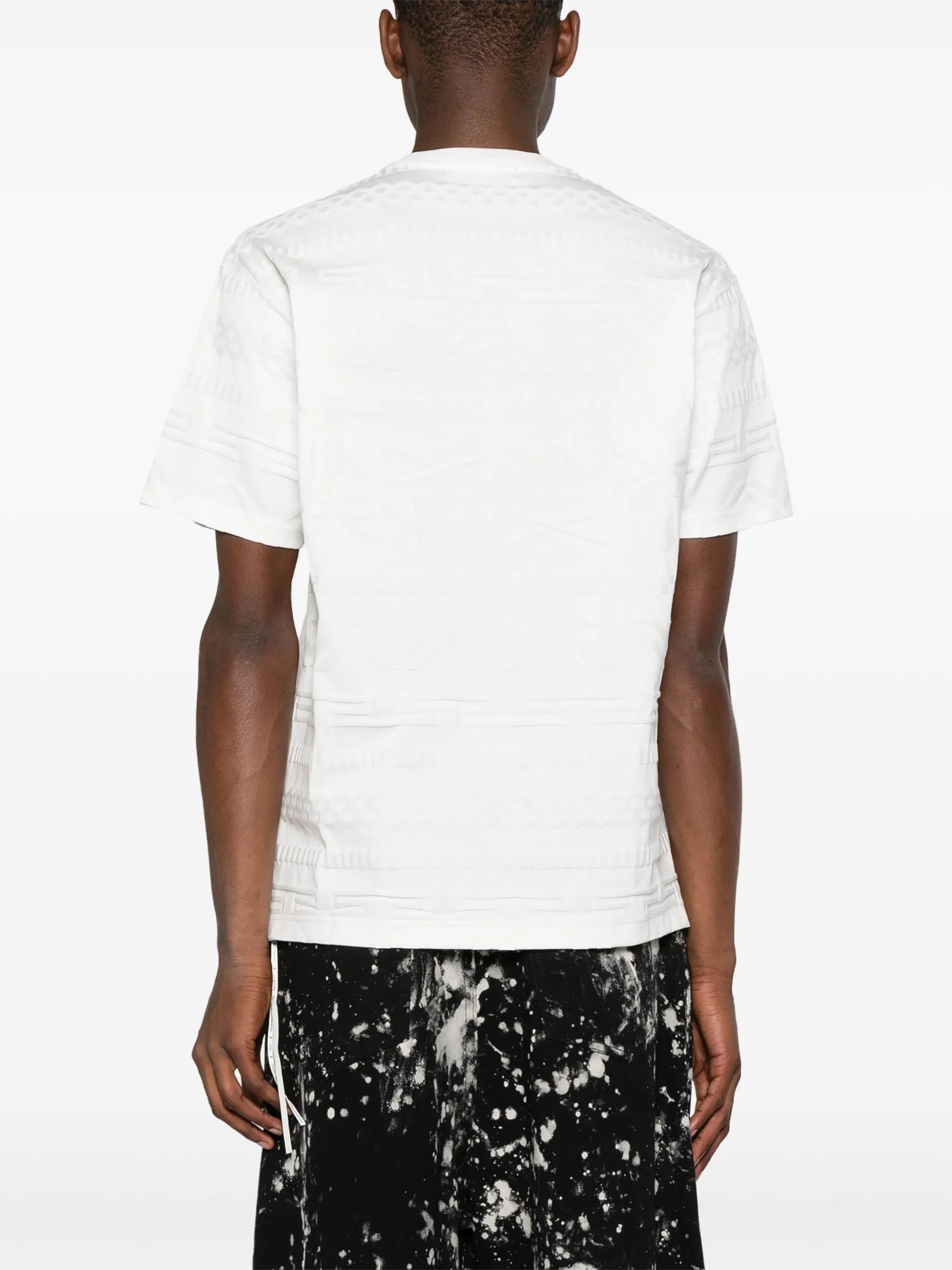 logo-jacquard cotton T-shirt