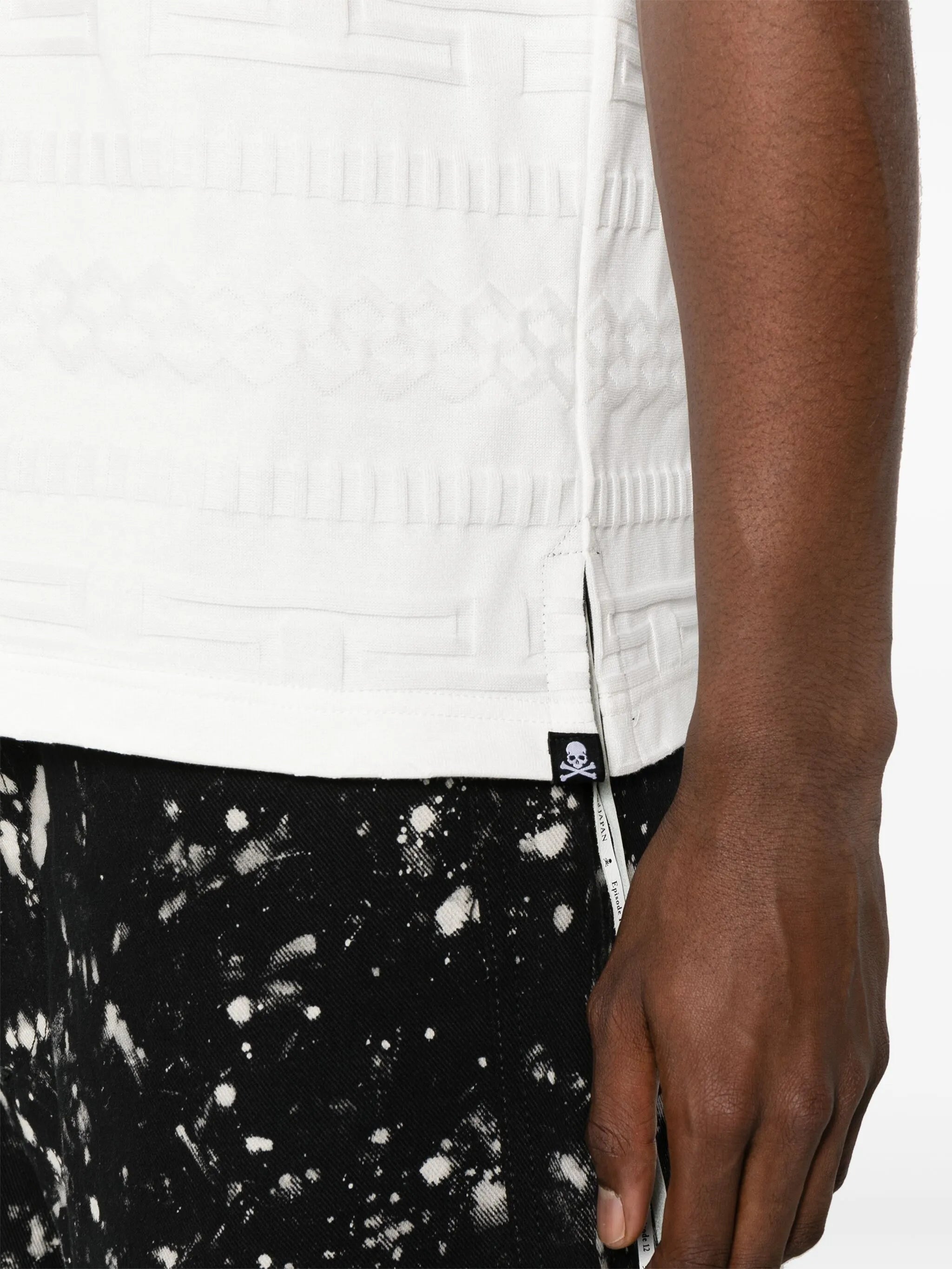 logo-jacquard cotton T-shirt