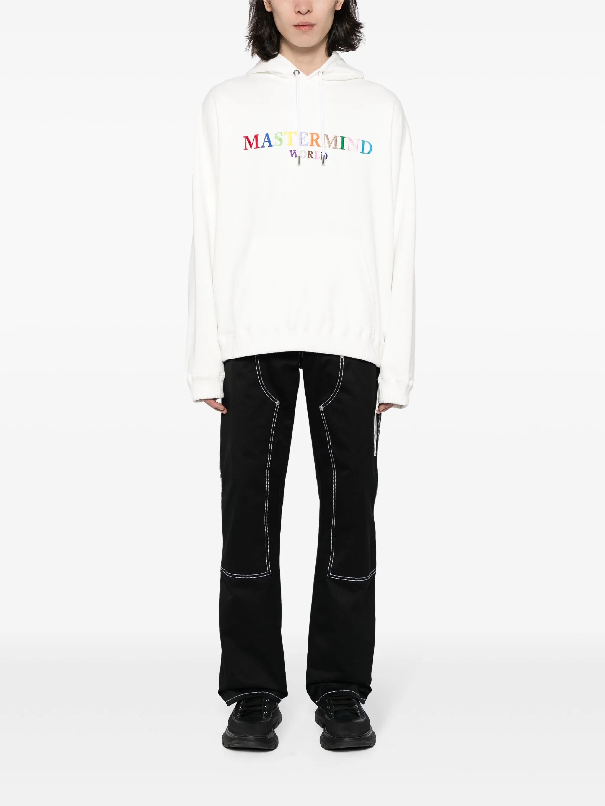 logo-embroidered cotton hoodie
