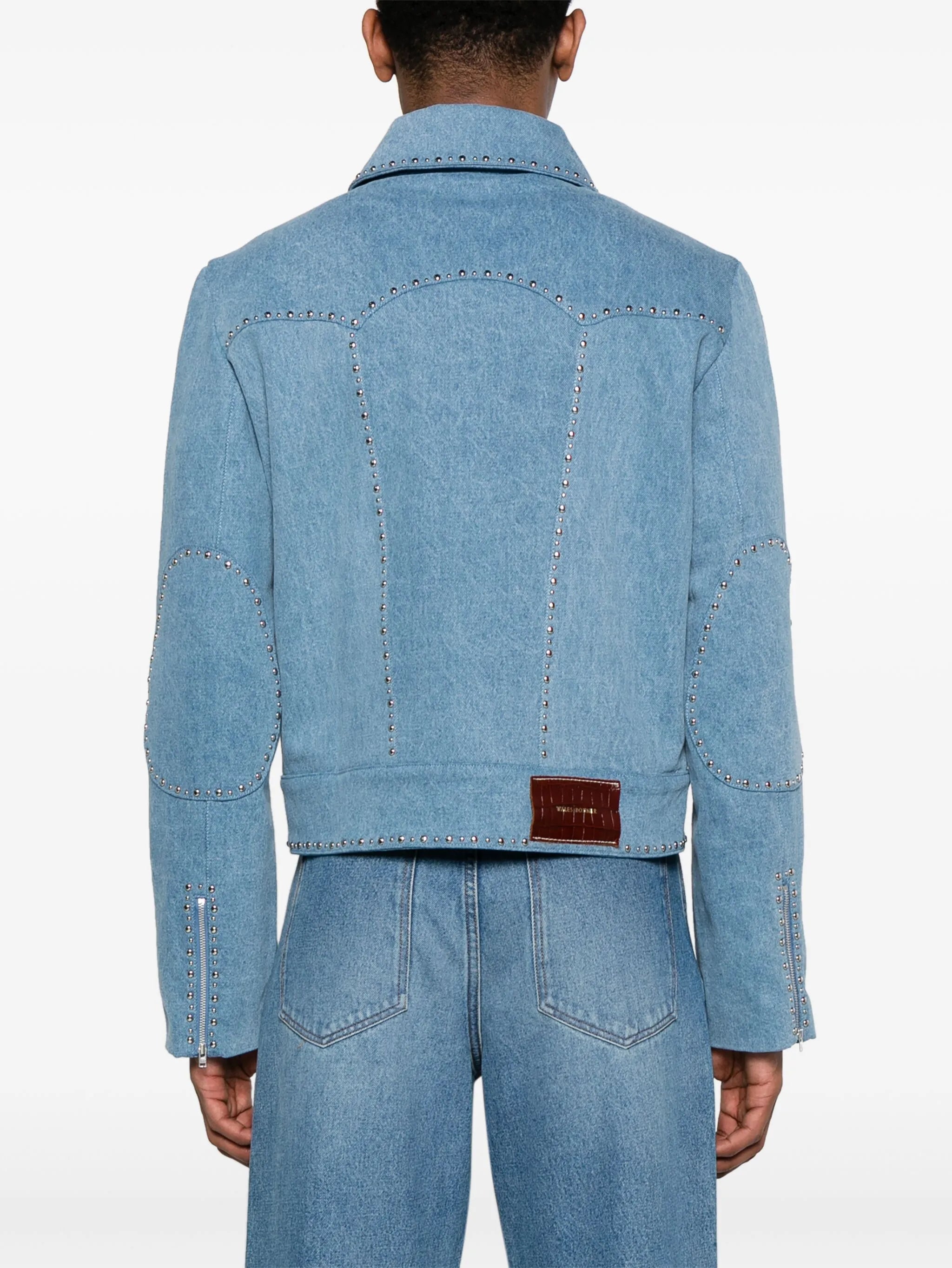 Enzyme studded denim jacket