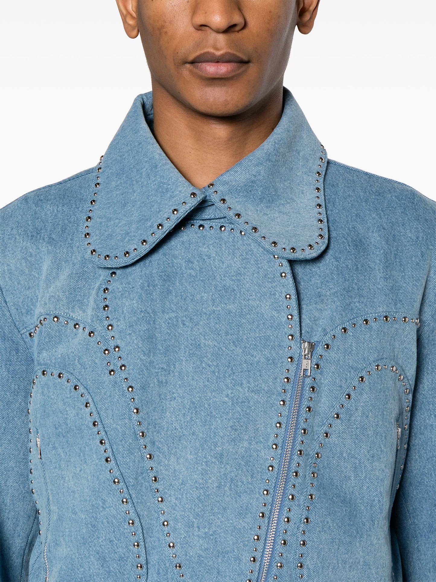 Enzyme studded denim jacket