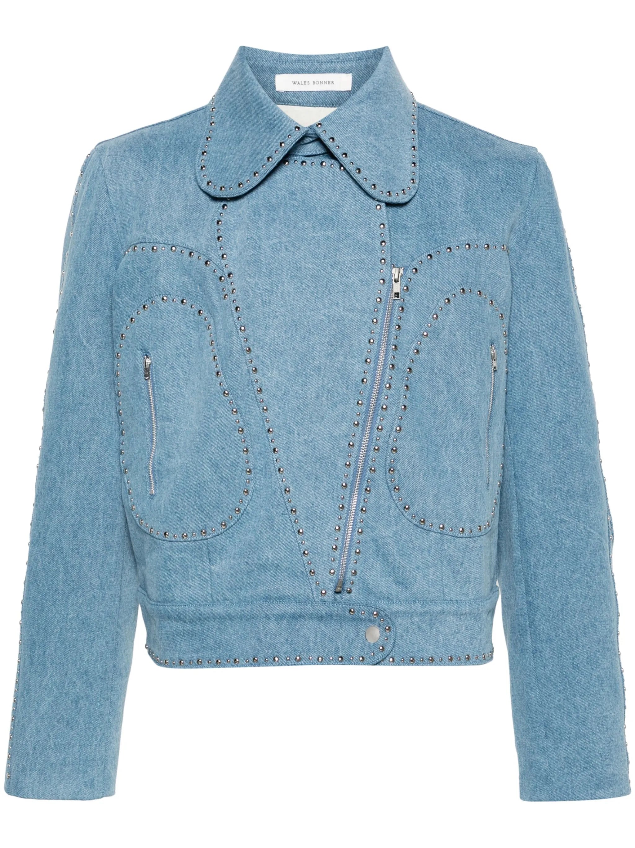 Enzyme studded denim jacket
