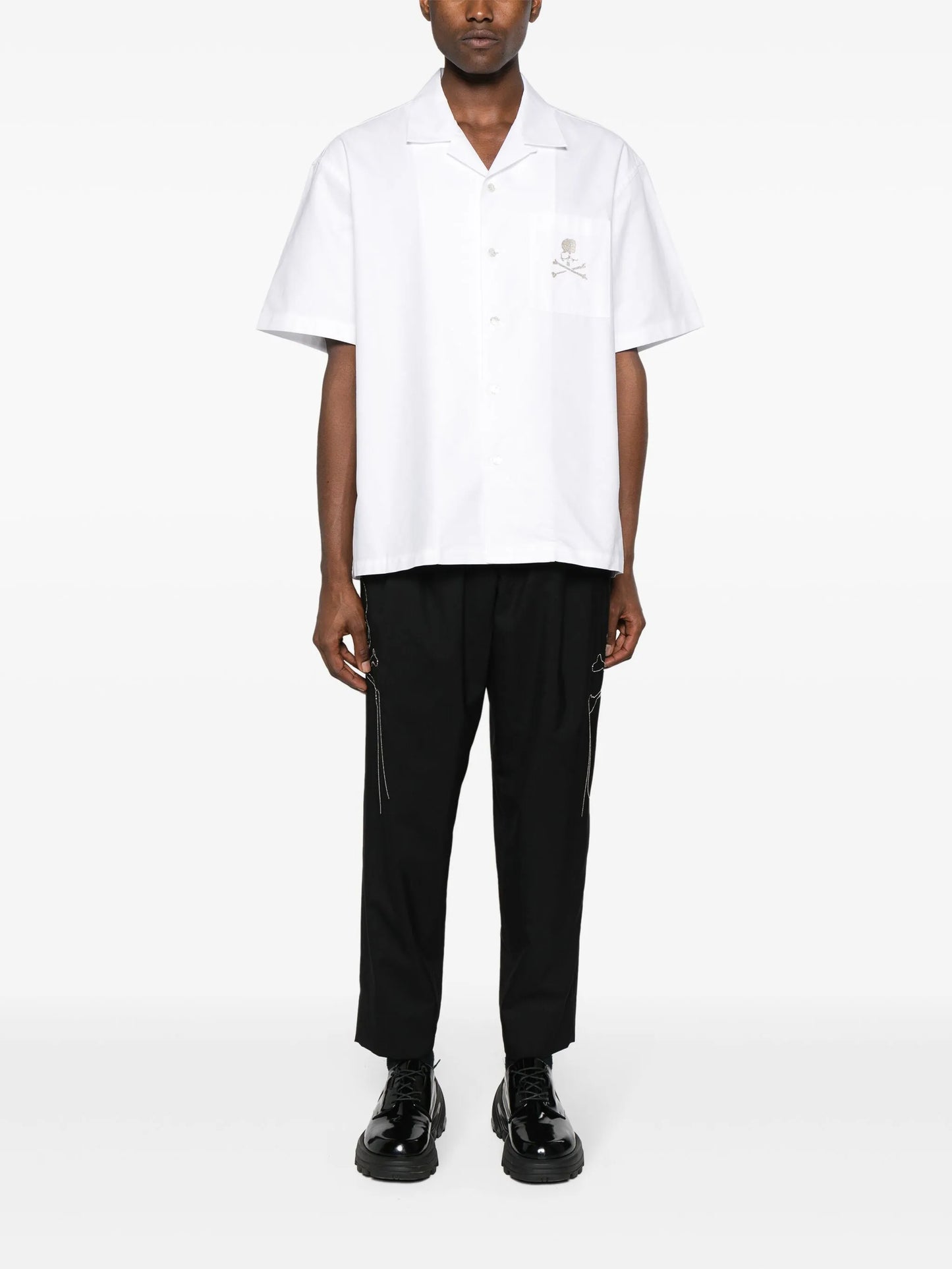 logo-embroidered cotton shirt