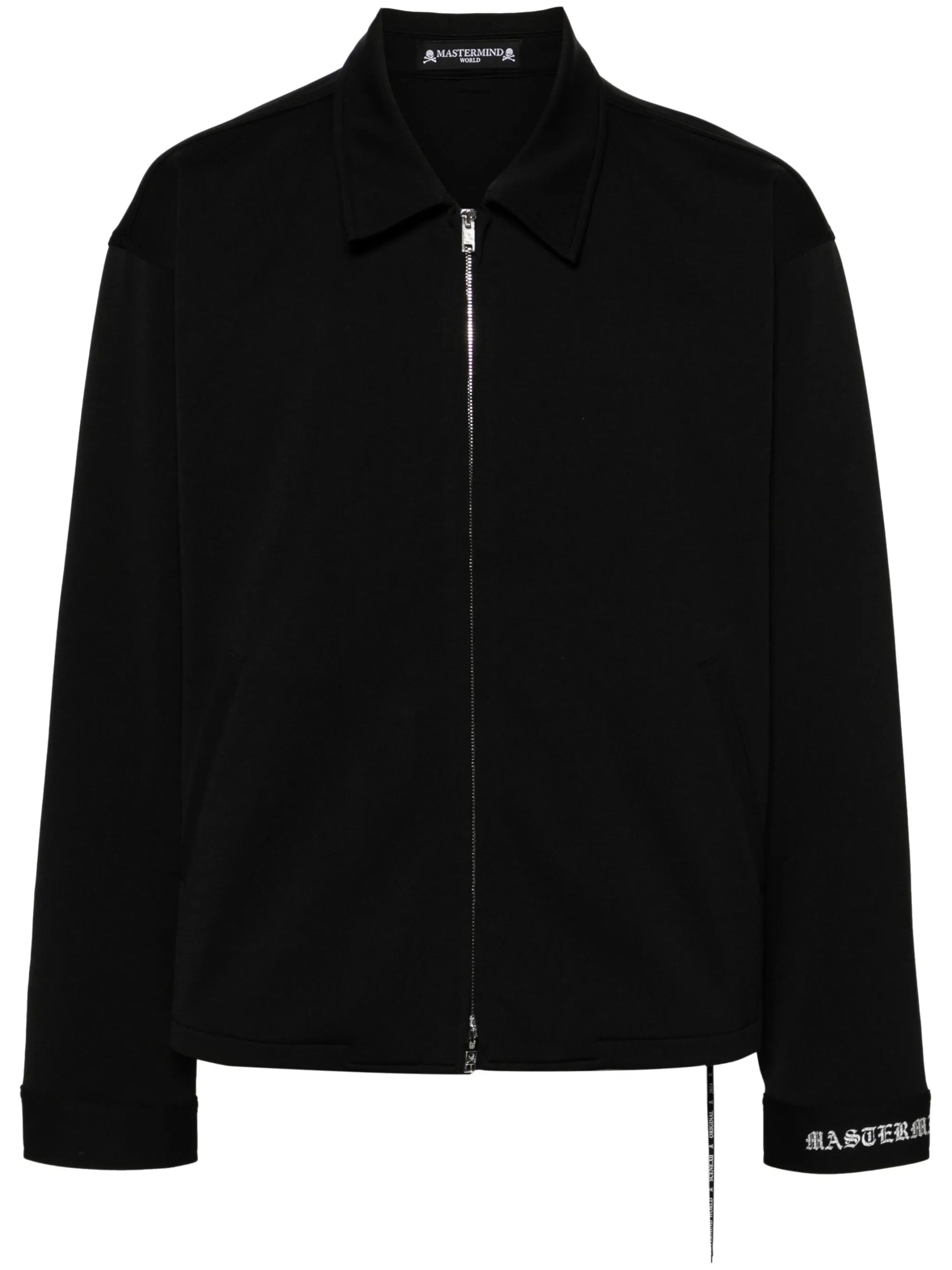 skull-motif zip-up shirt jacket