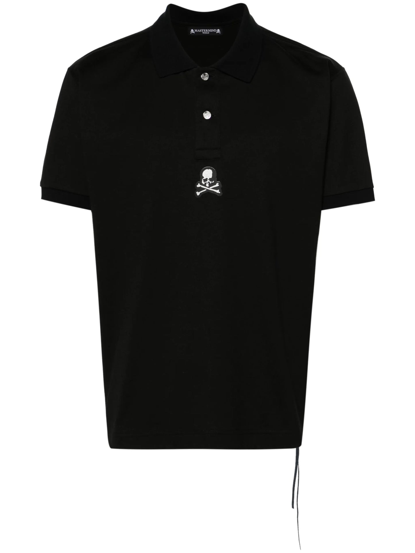 Skull-patch cotton polo shirt