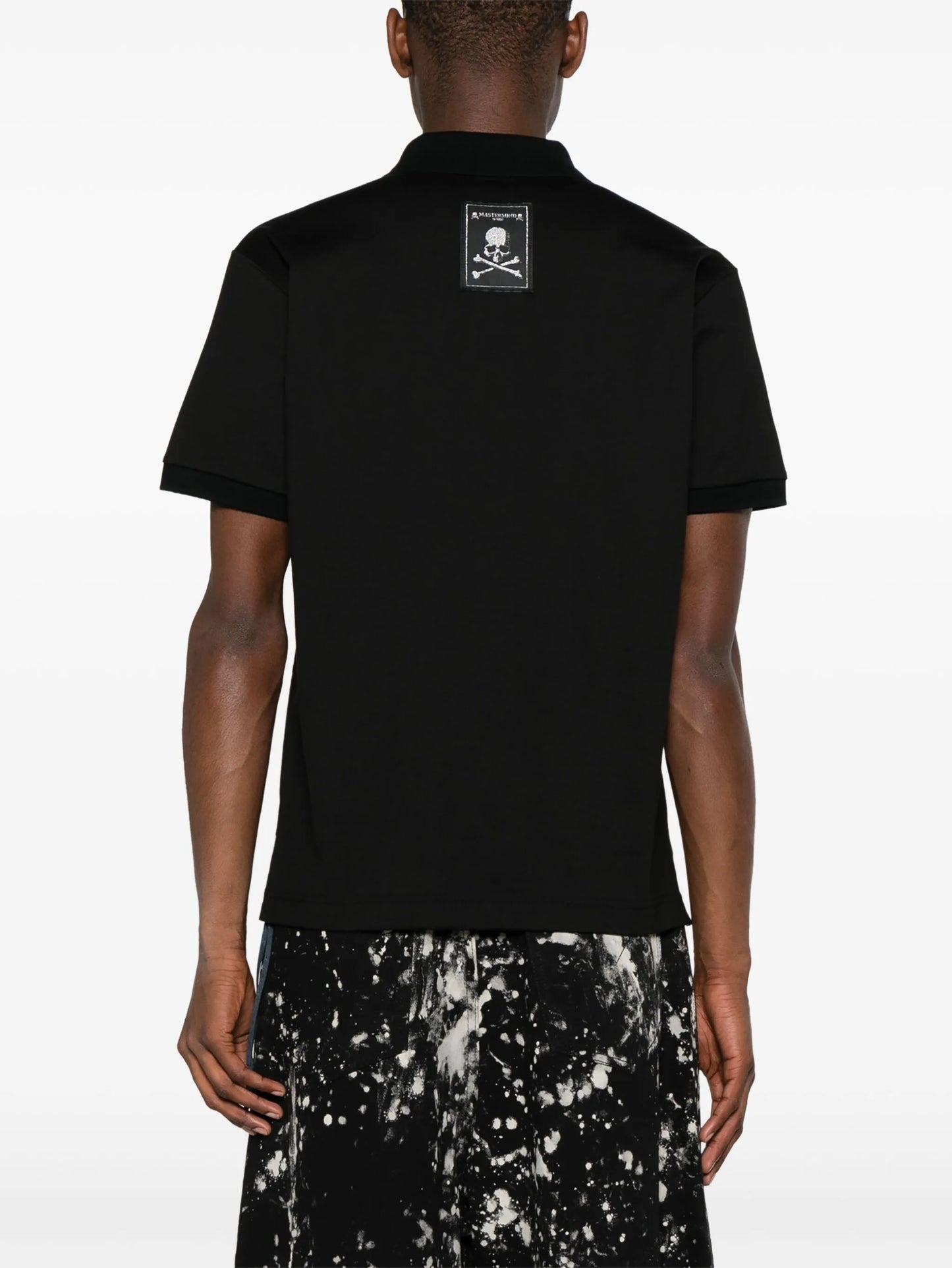 Skull-patch cotton polo shirt