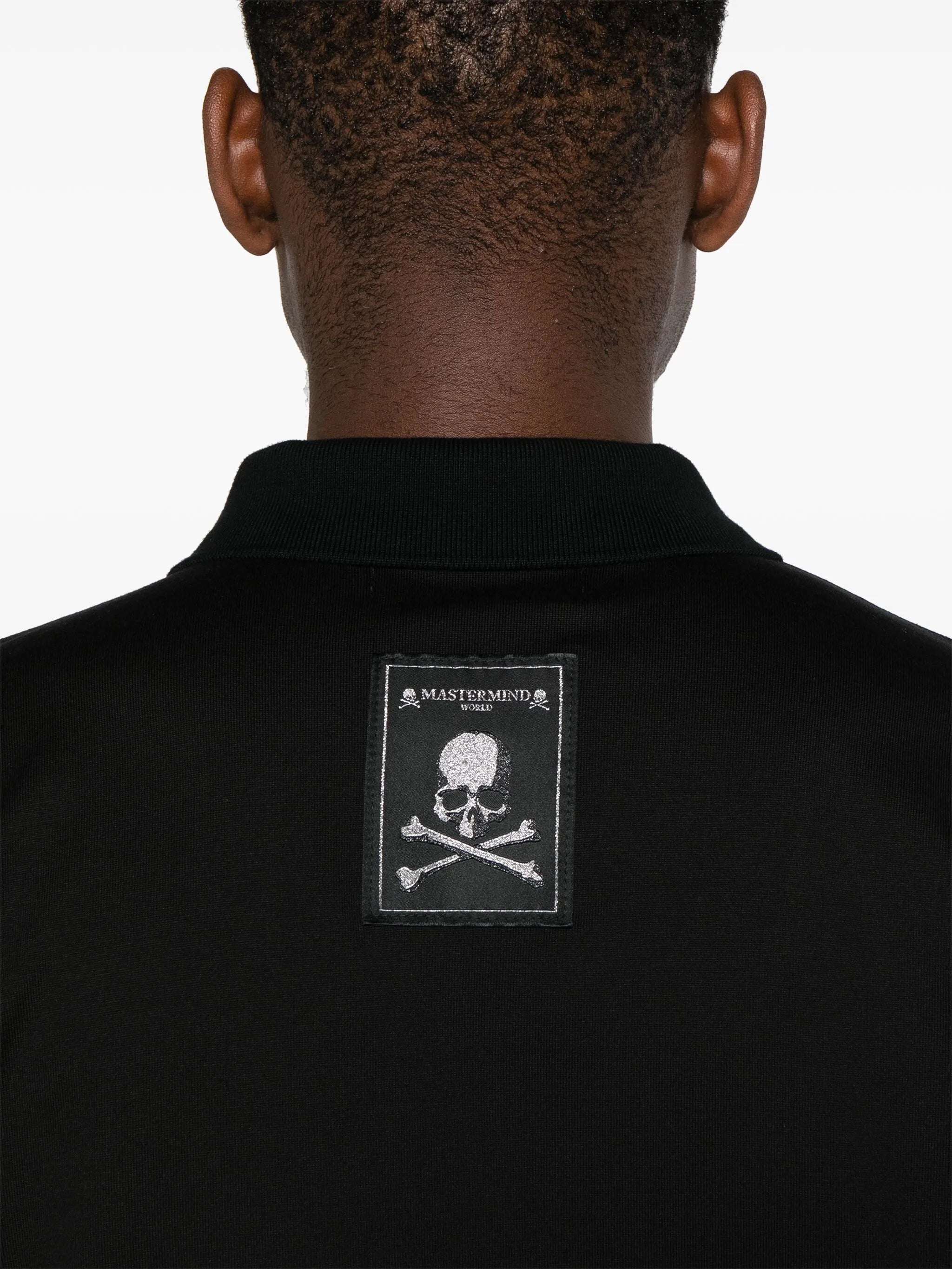 Skull-patch cotton polo shirt