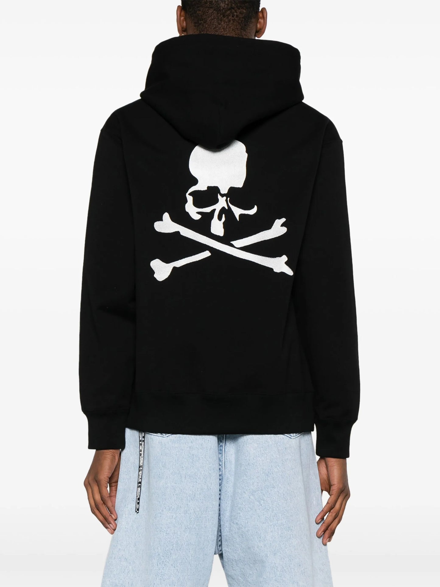 Skull-print cotton hoodie