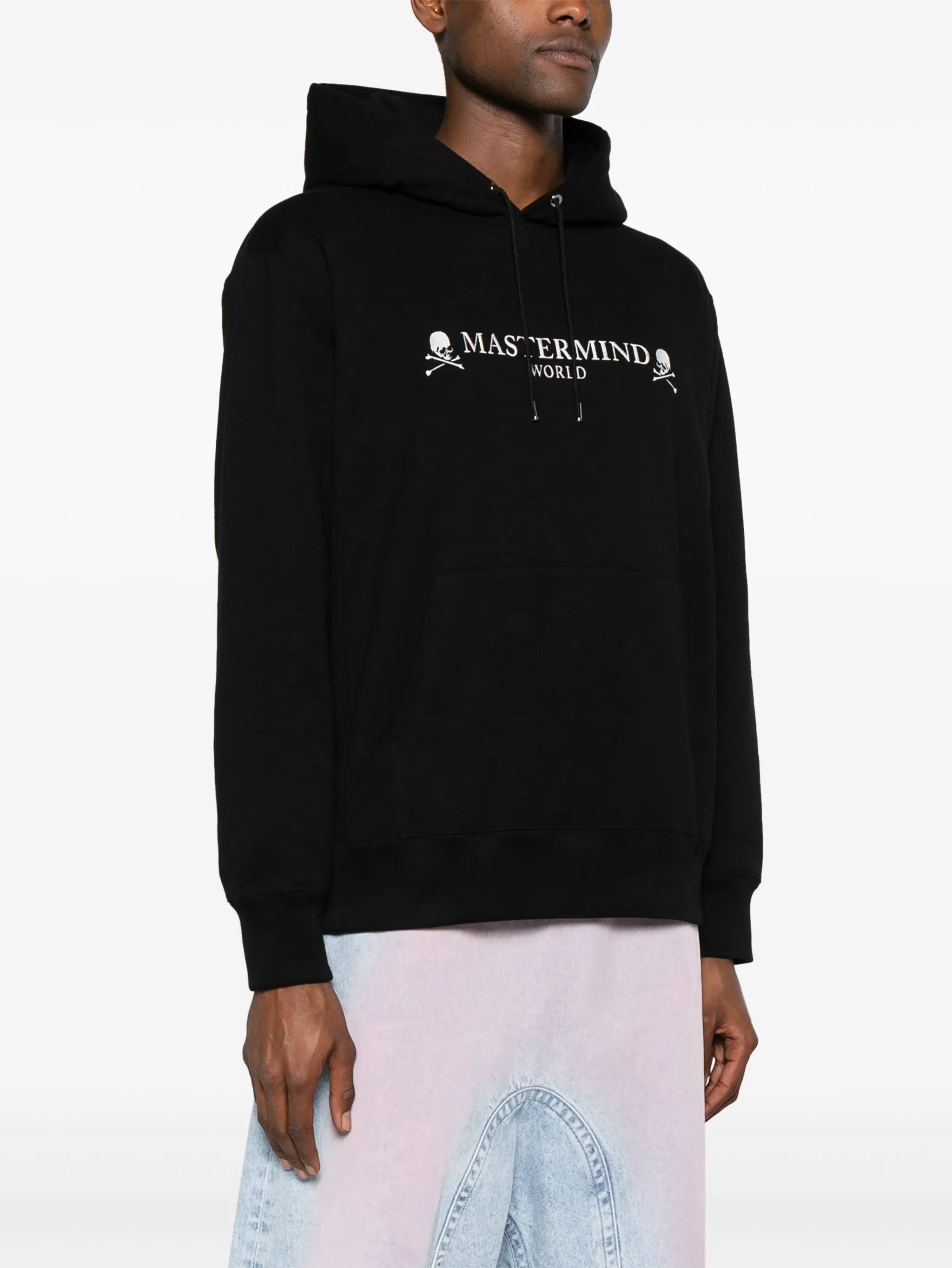 Skull-print cotton hoodie