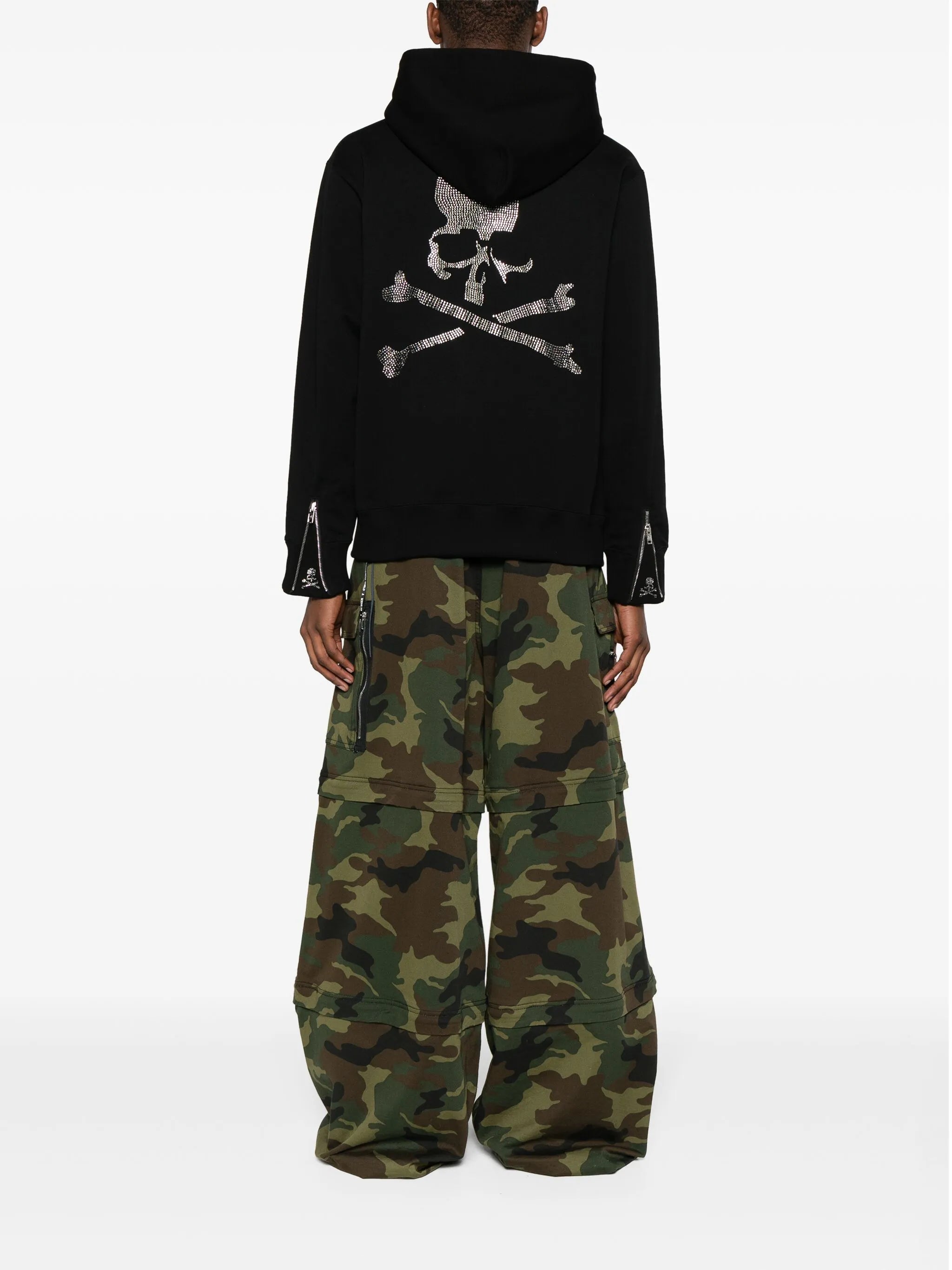 logo-embellished cotton hoodie
