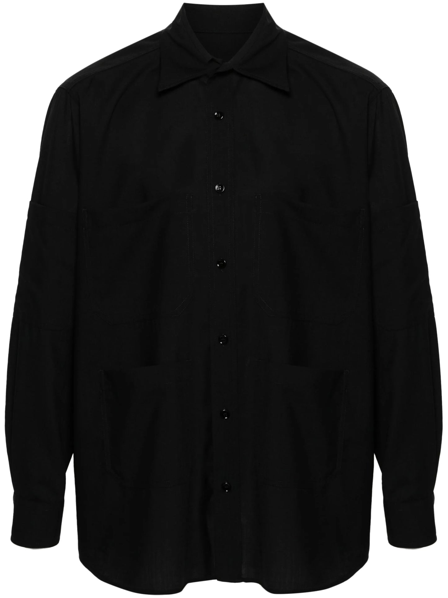 multi-pockets wool shirt