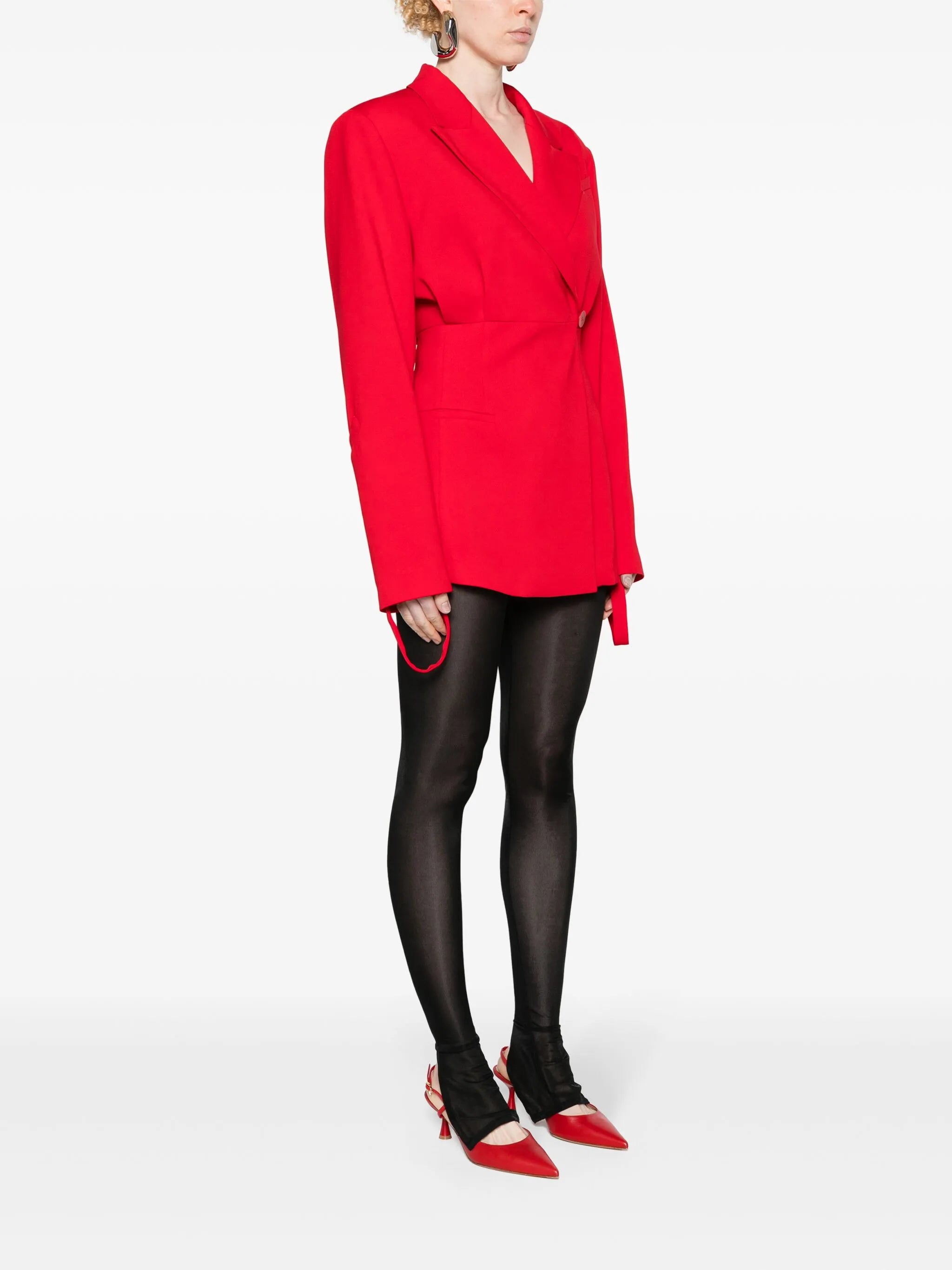 peak-lapels single-breasted blazer