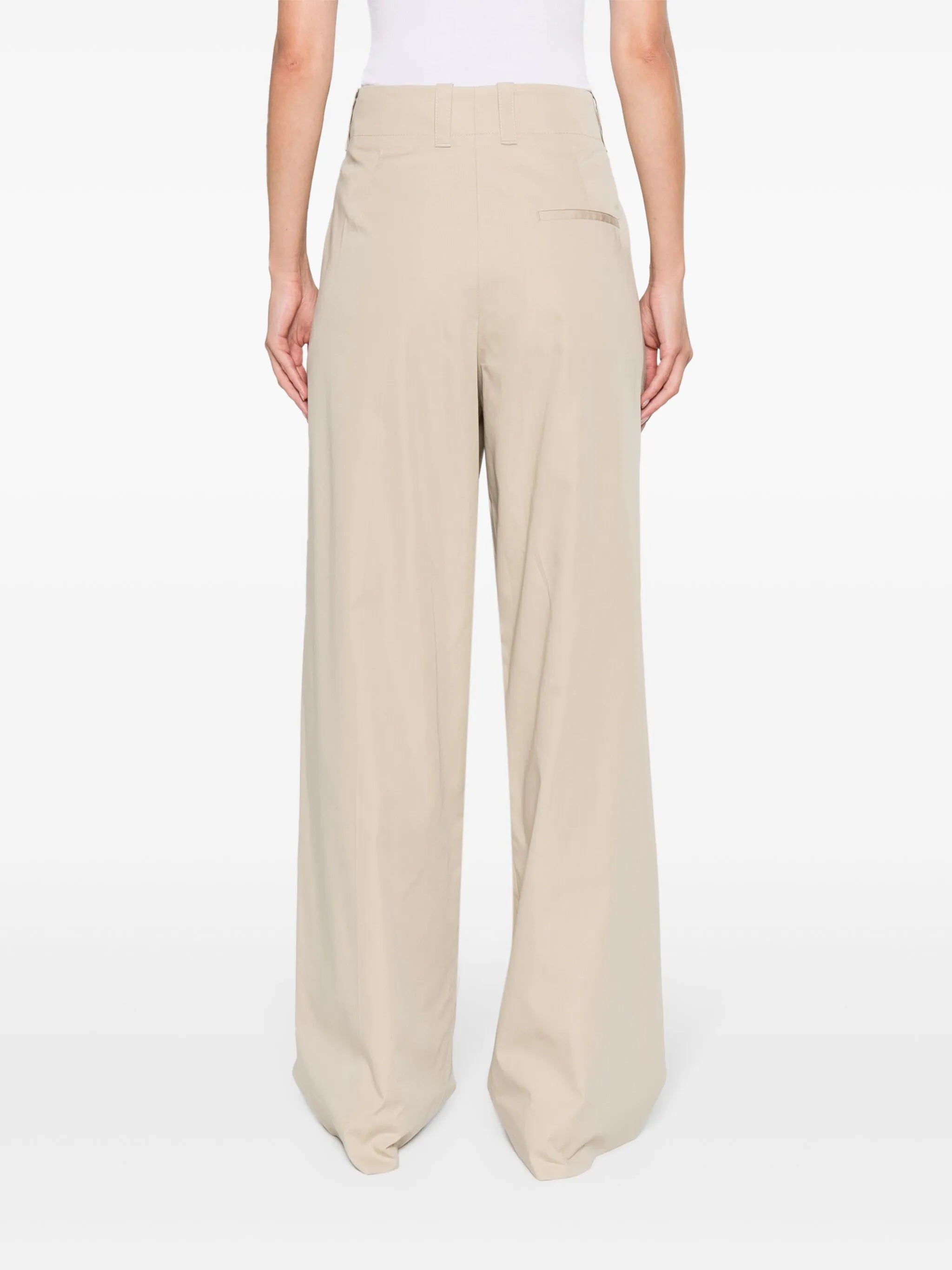 straight-leg gabardine trousers