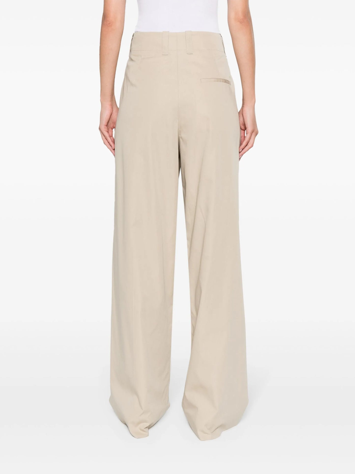 straight-leg gabardine trousers