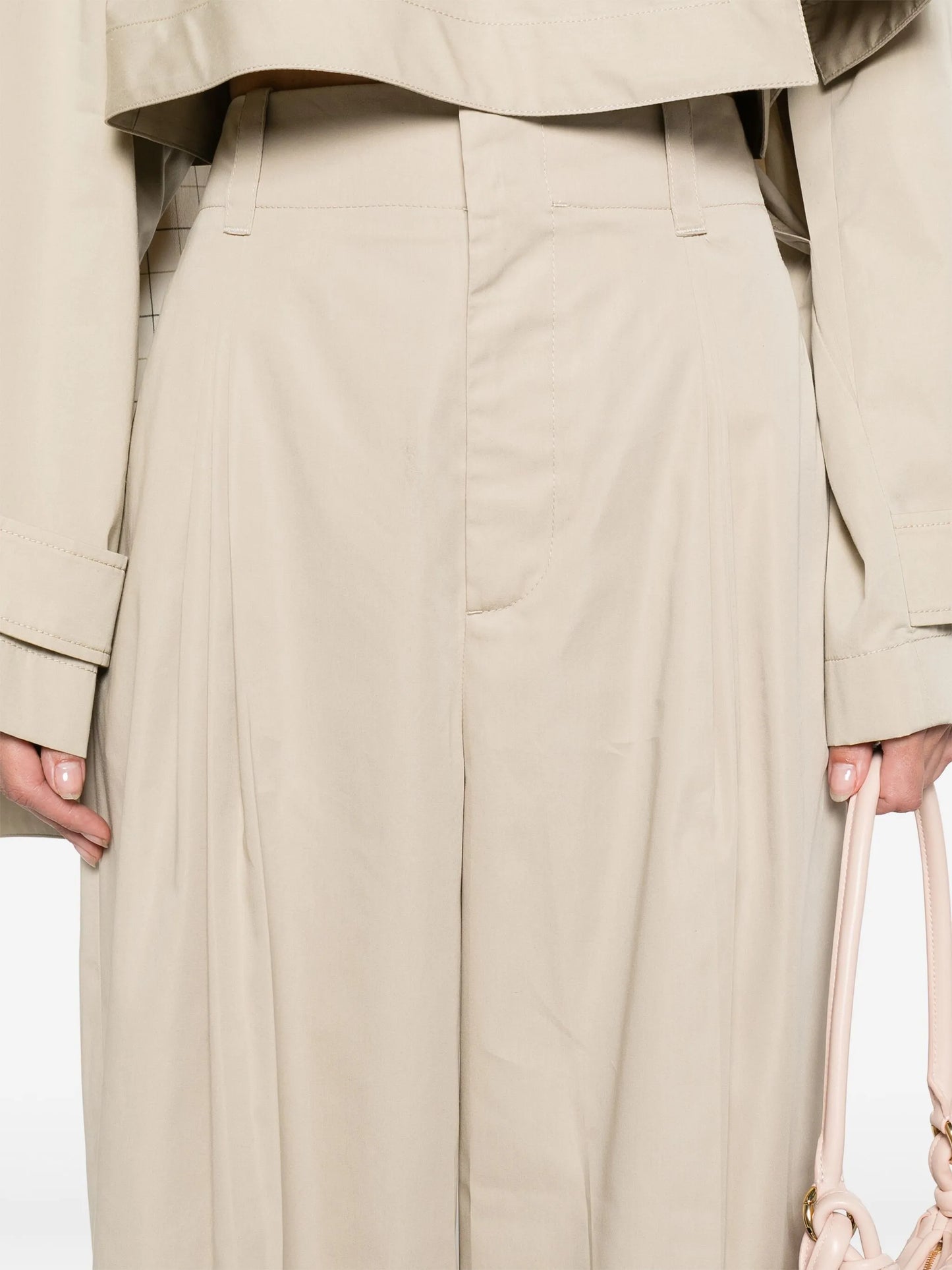 straight-leg gabardine trousers