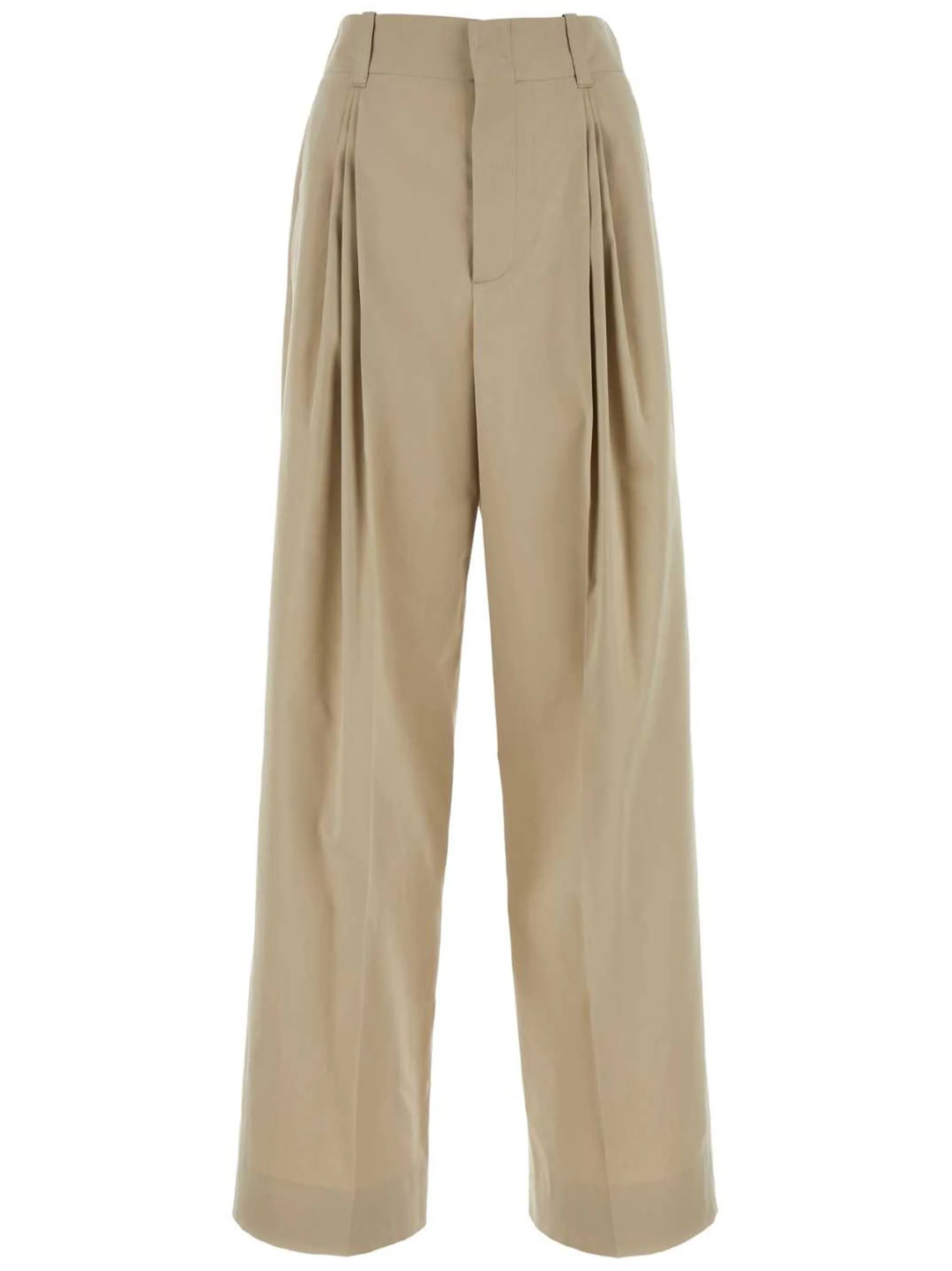 straight-leg gabardine trousers