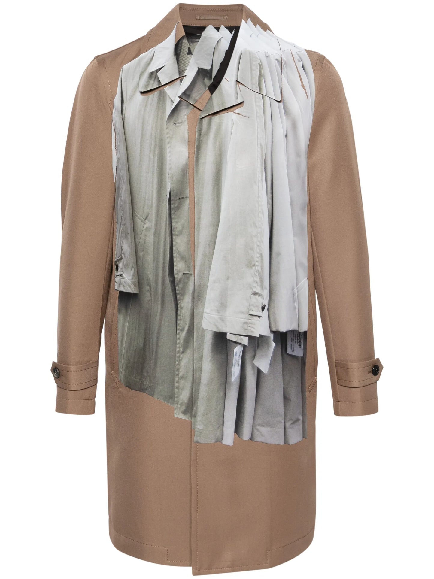 Trompe L'oeil single-breasted trenchcoat