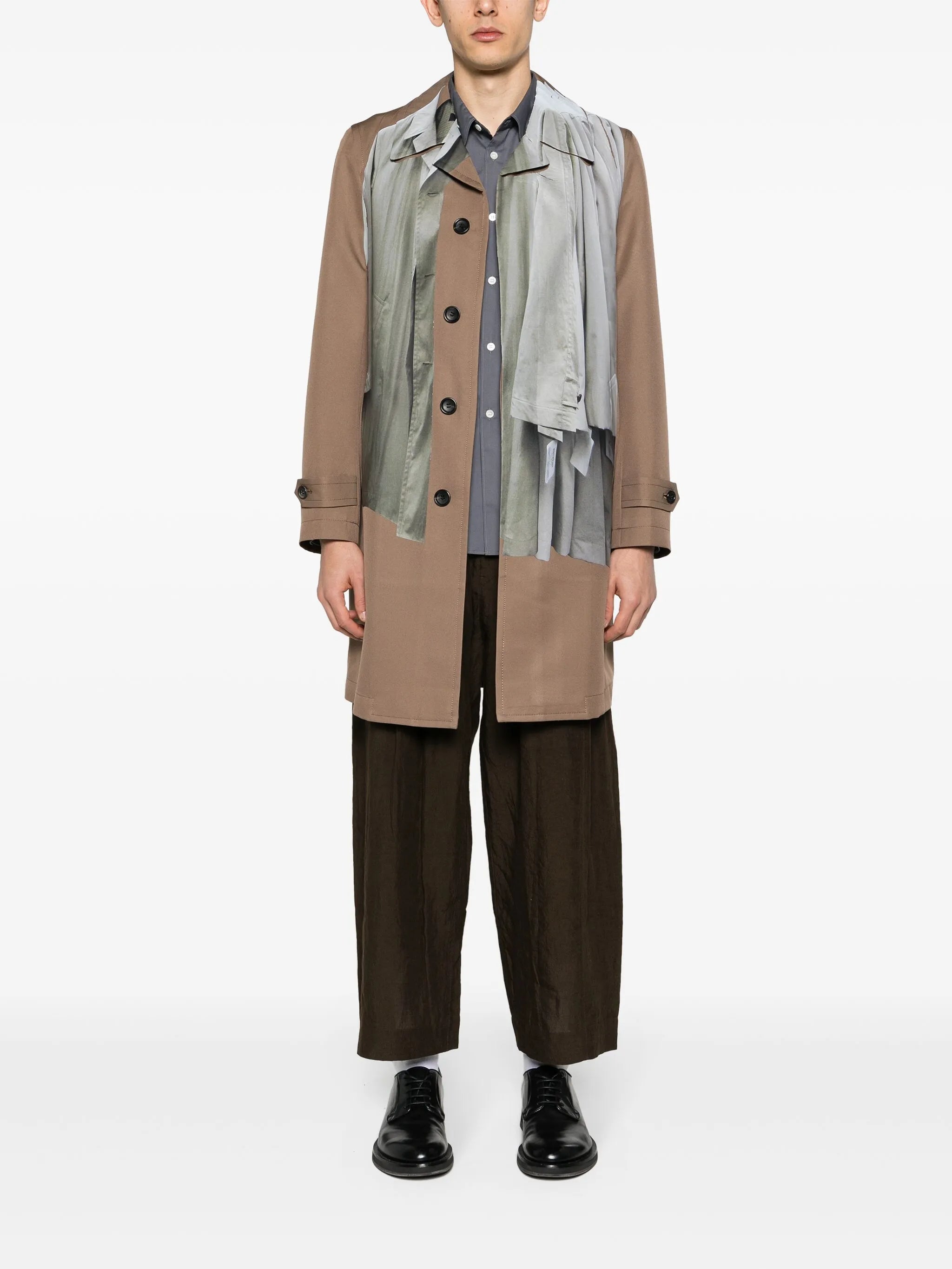 Trompe L'oeil single-breasted trenchcoat